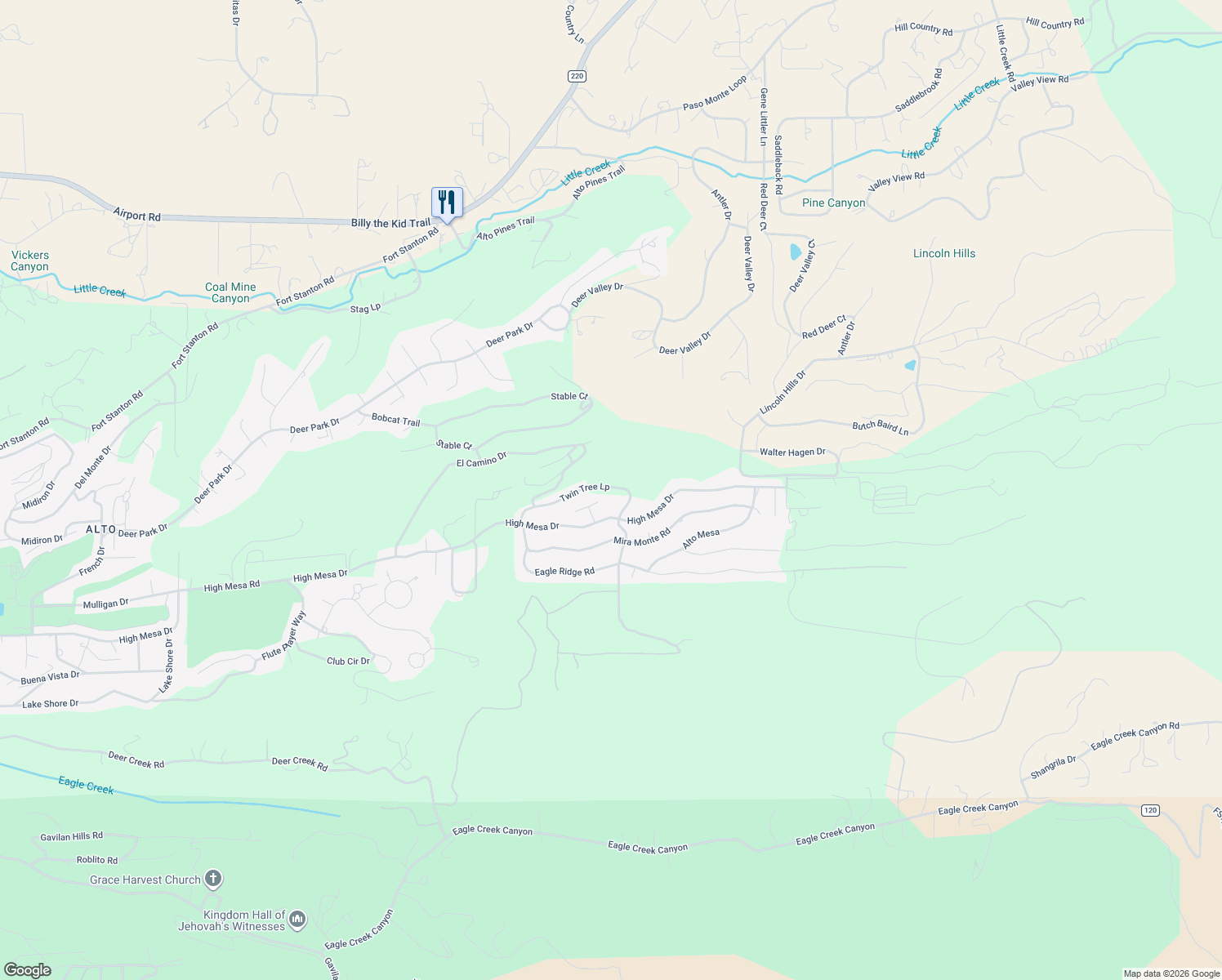 map of restaurants, bars, coffee shops, grocery stores, and more near 104-106 Twin Tree Road in Alto