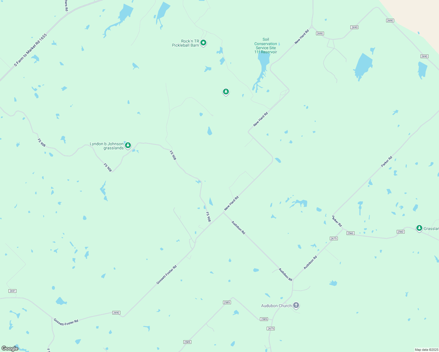 map of restaurants, bars, coffee shops, grocery stores, and more near 1814 County Road 2690 in Alvord