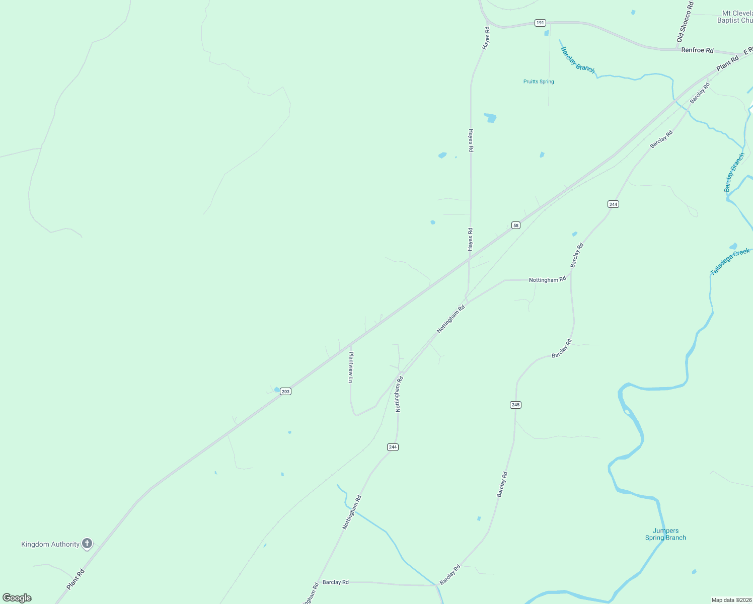map of restaurants, bars, coffee shops, grocery stores, and more near 3870 Plant Road in Talladega