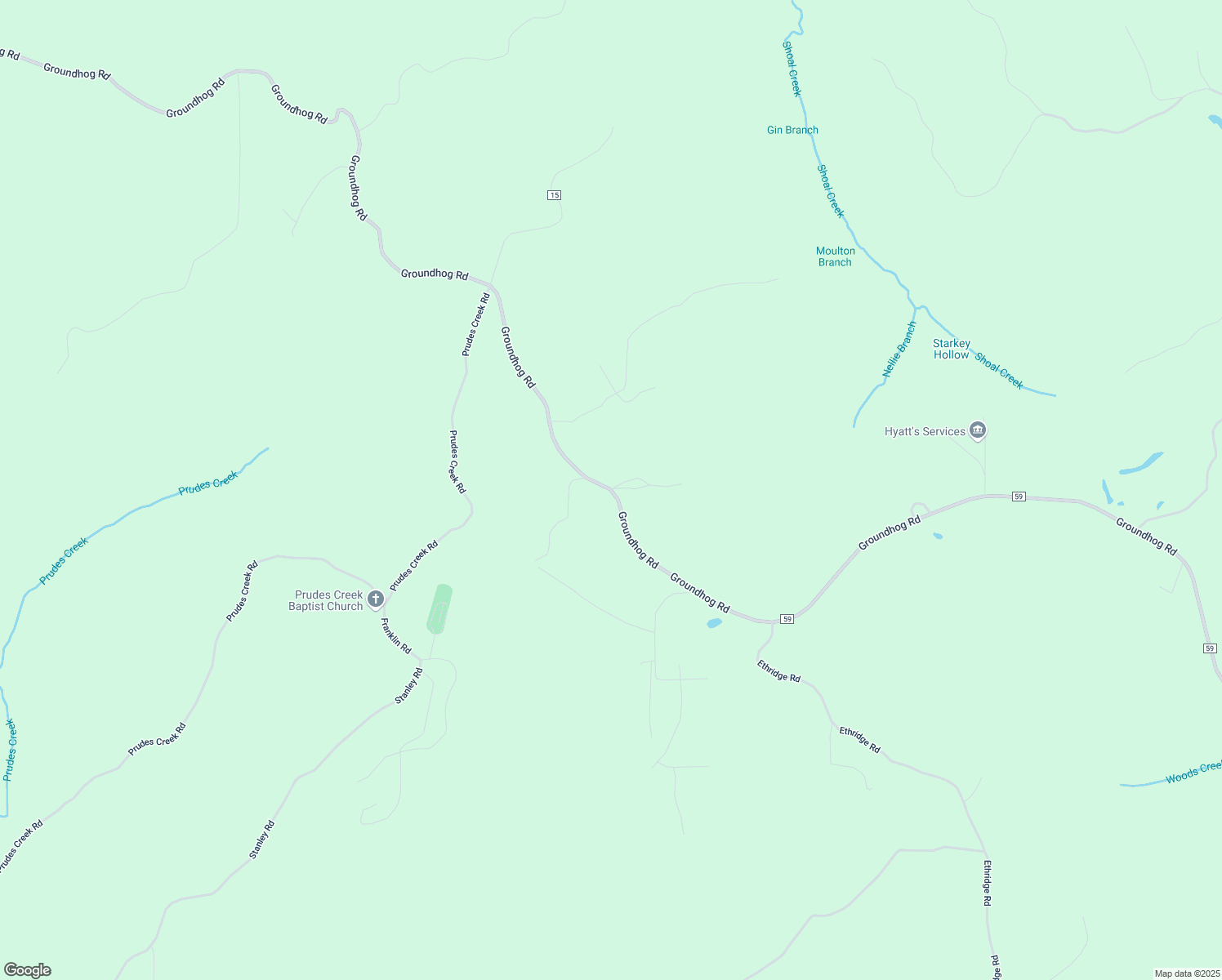 map of restaurants, bars, coffee shops, grocery stores, and more near 17788 Groundhog Road in Tuscaloosa County