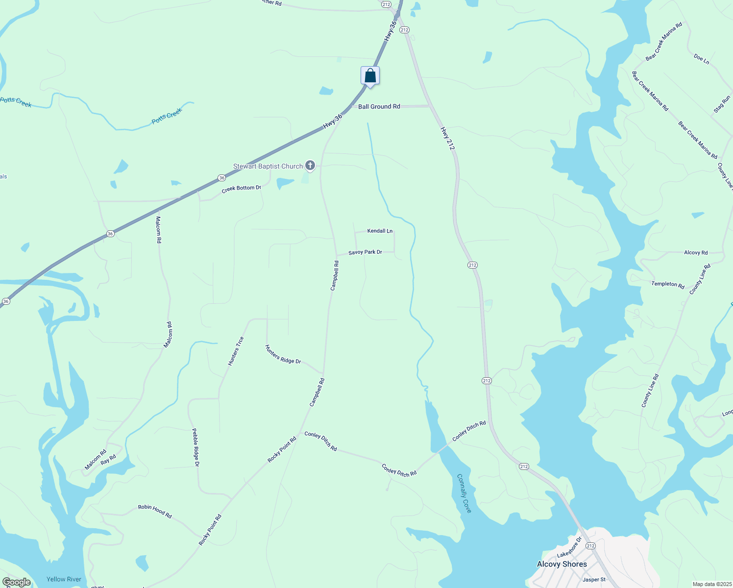 map of restaurants, bars, coffee shops, grocery stores, and more near 105 Eryn Terrace in Covington