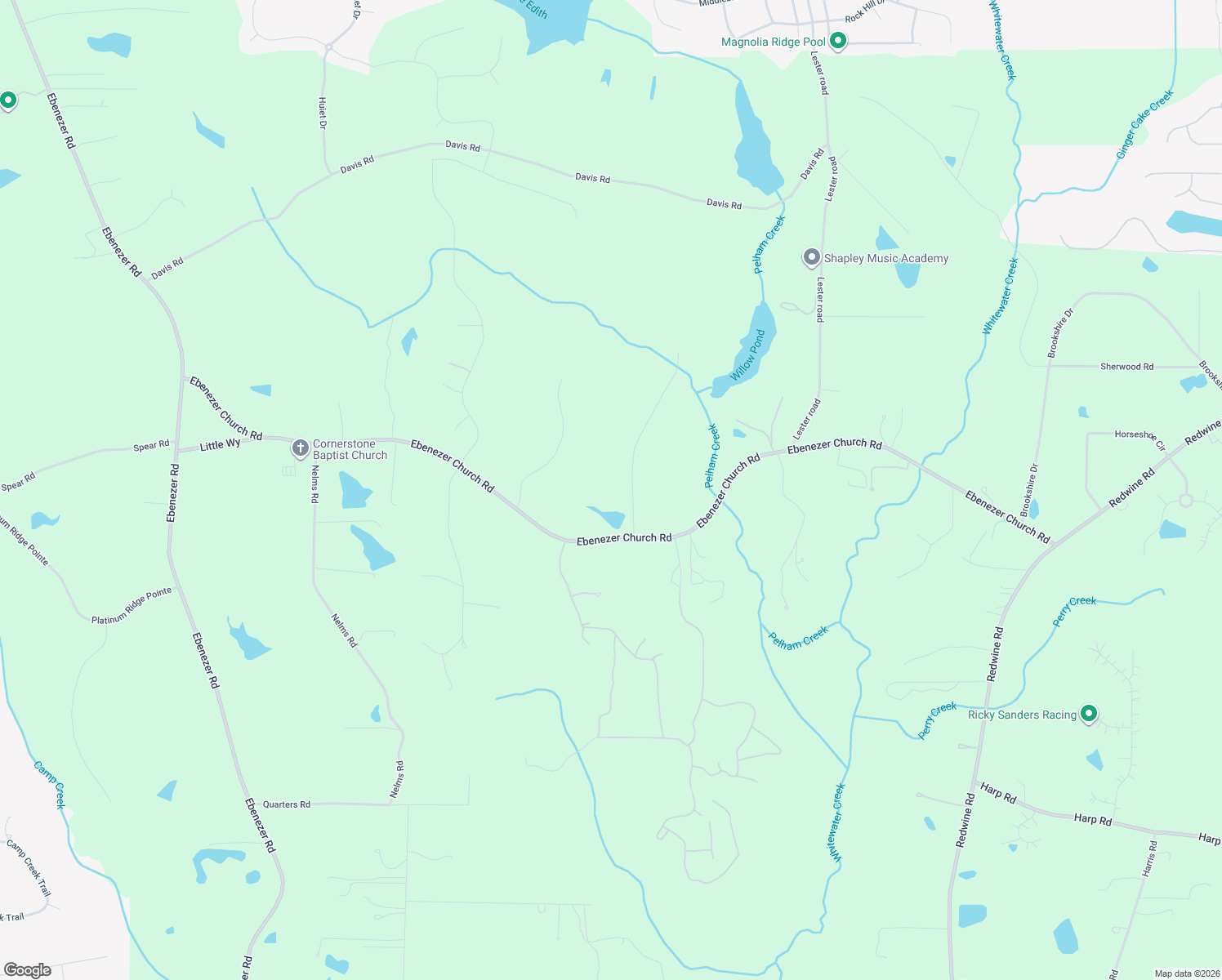 map of restaurants, bars, coffee shops, grocery stores, and more near 110 Bridger Point Road in Fayetteville