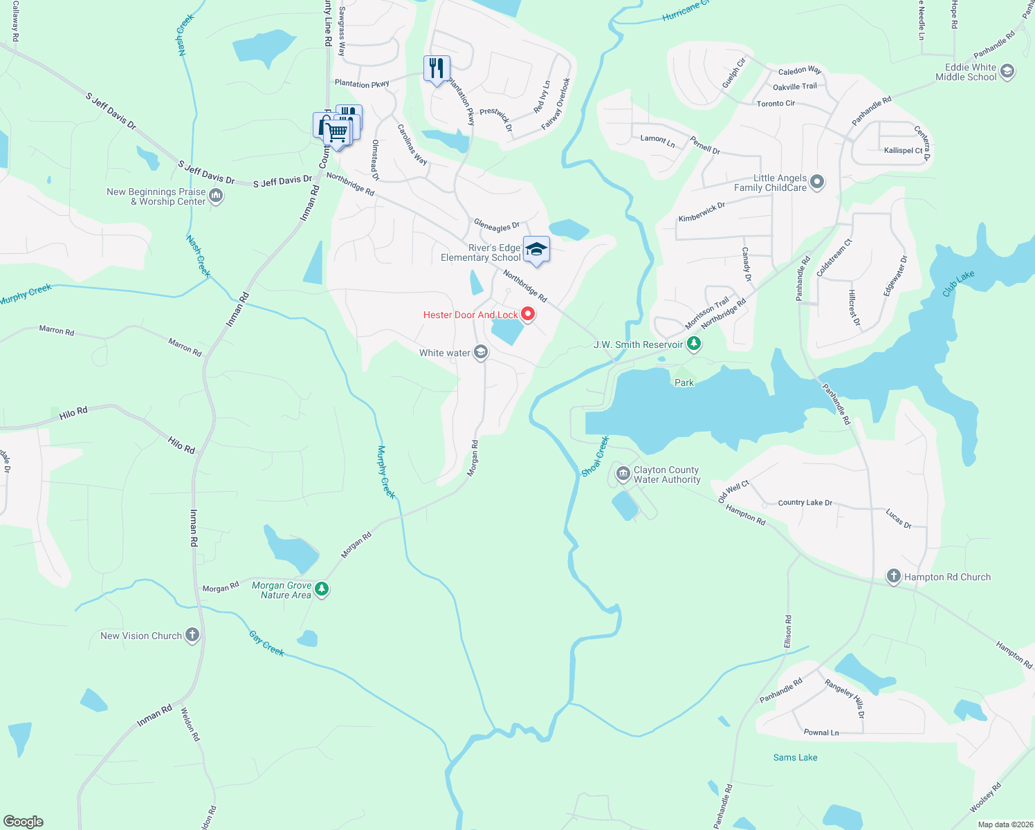 map of restaurants, bars, coffee shops, grocery stores, and more near 144 Courtneys Ln in Fayetteville