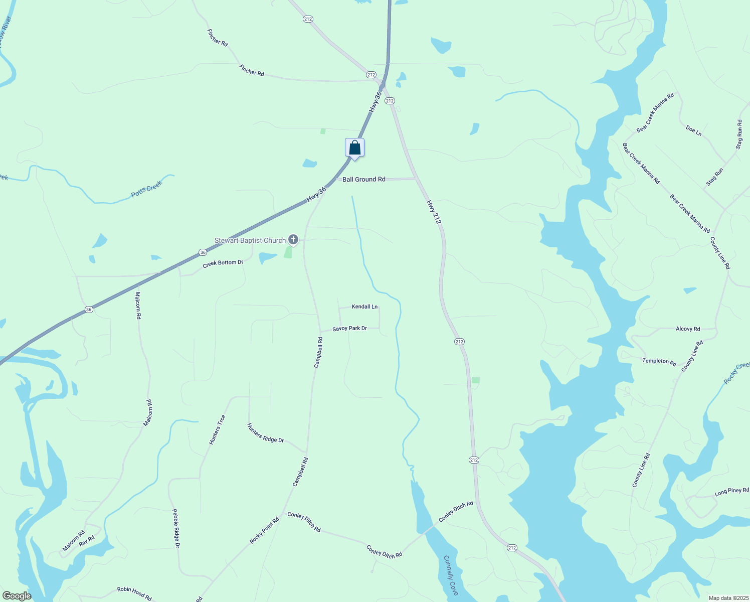 map of restaurants, bars, coffee shops, grocery stores, and more near 95 Kendall Lane in Covington