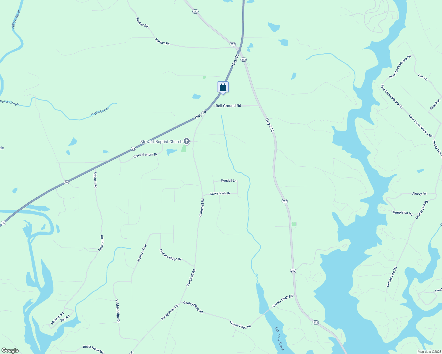 map of restaurants, bars, coffee shops, grocery stores, and more near 35 Kendall Lane in Covington