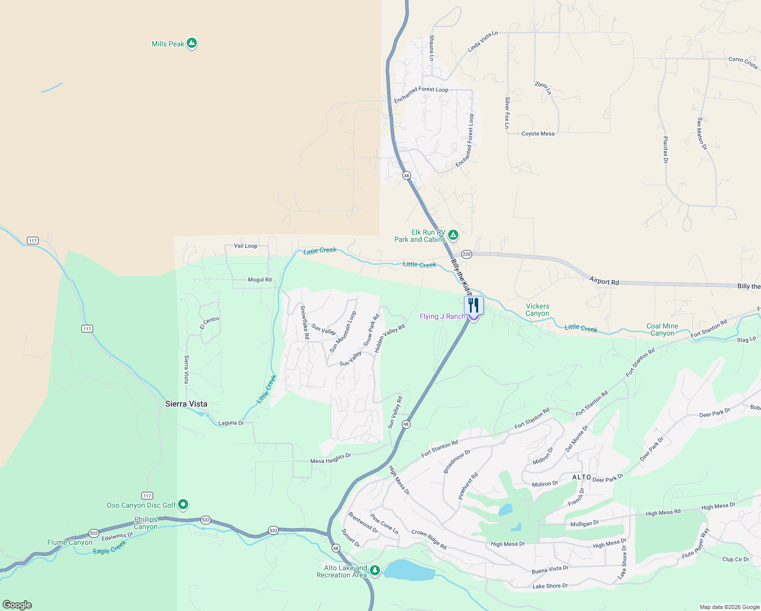 map of restaurants, bars, coffee shops, grocery stores, and more near 211-213 Snow Park Drive in Alto