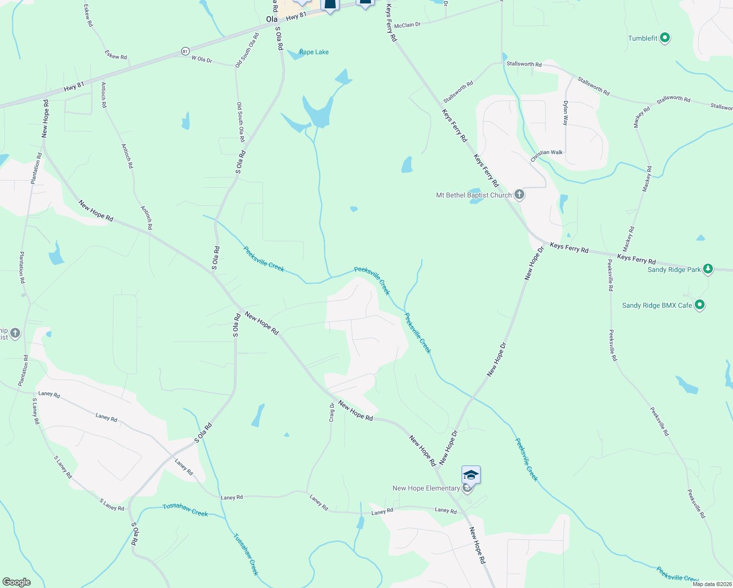 map of restaurants, bars, coffee shops, grocery stores, and more near 312 Mae Court in McDonough