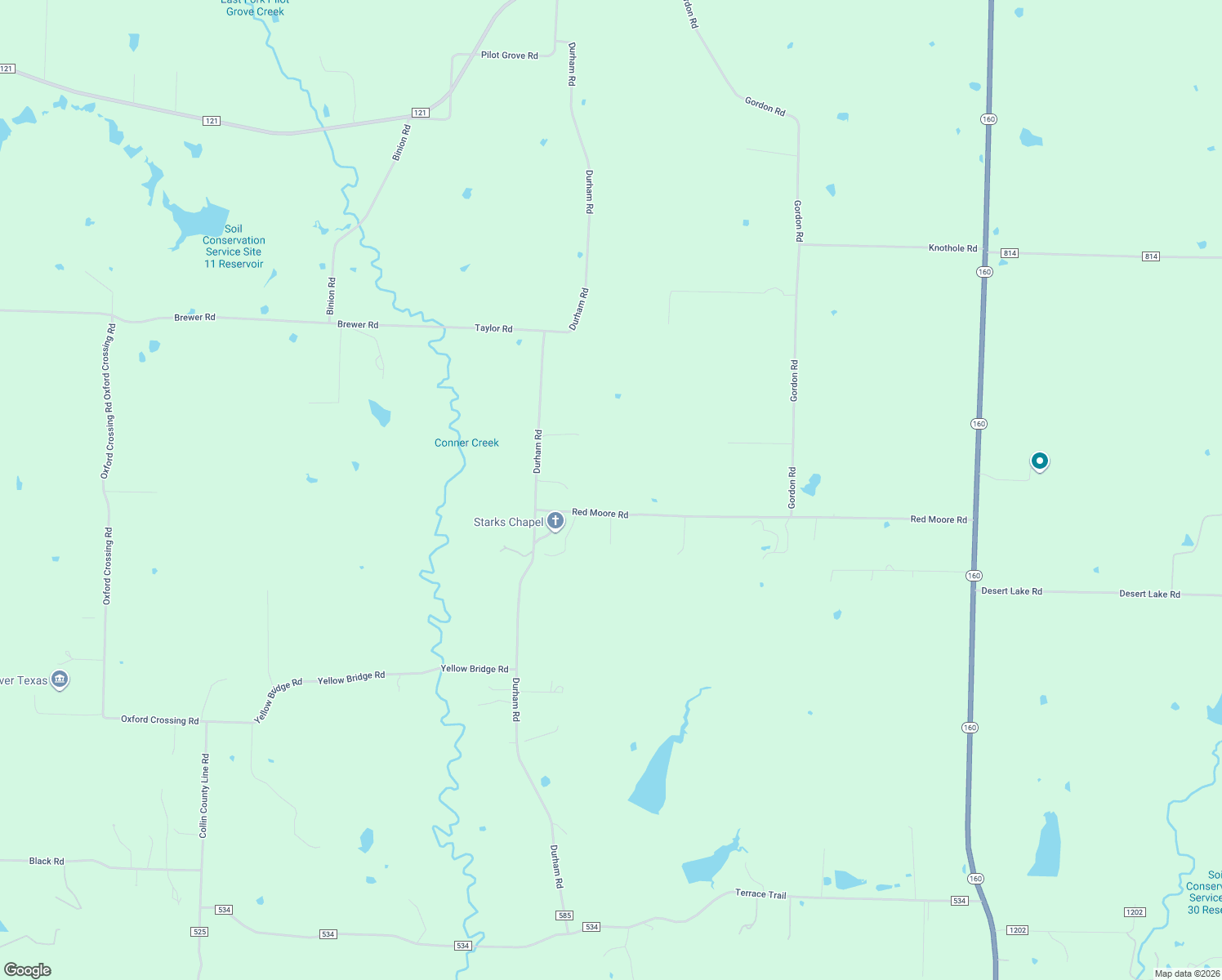 map of restaurants, bars, coffee shops, grocery stores, and more near 1091 Red Moore Rd in Whitewright