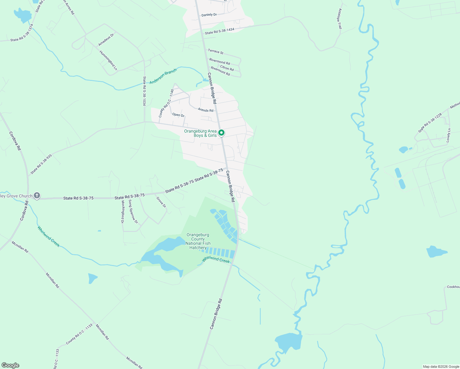 map of restaurants, bars, coffee shops, grocery stores, and more near 2510 Cannon Bridge Road in Cordova