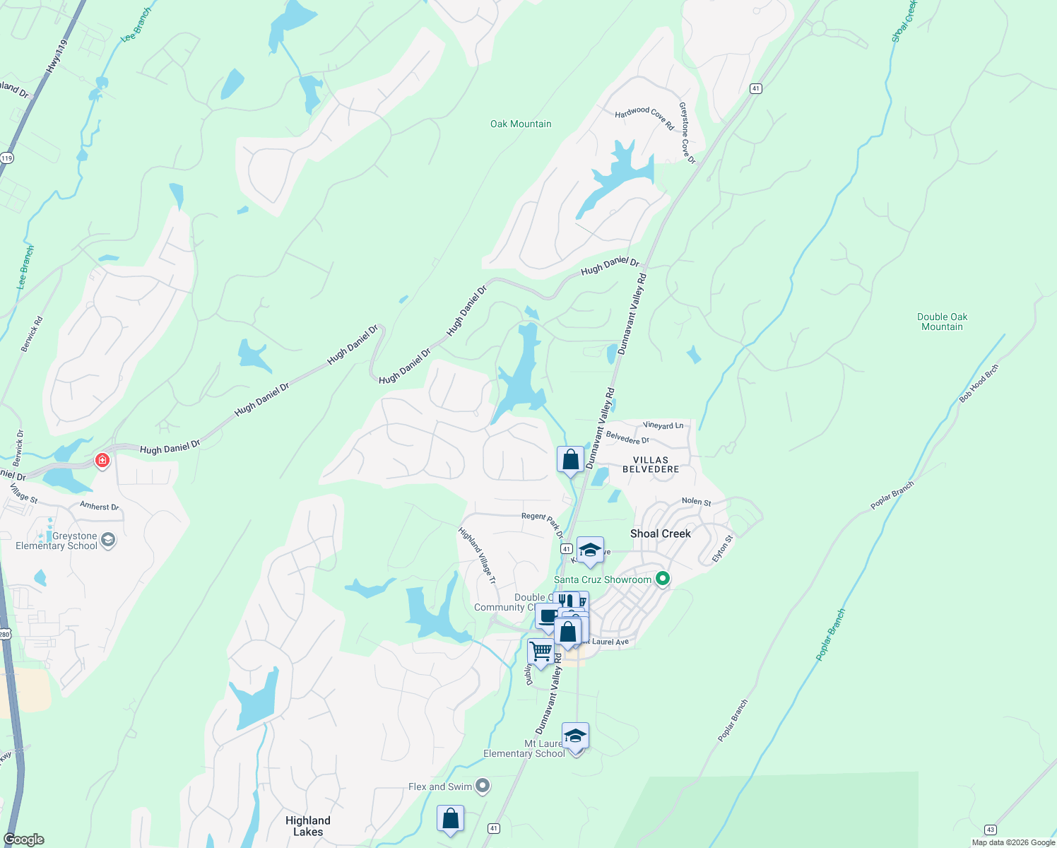 map of restaurants, bars, coffee shops, grocery stores, and more near 4149 Guilford Road in Birmingham