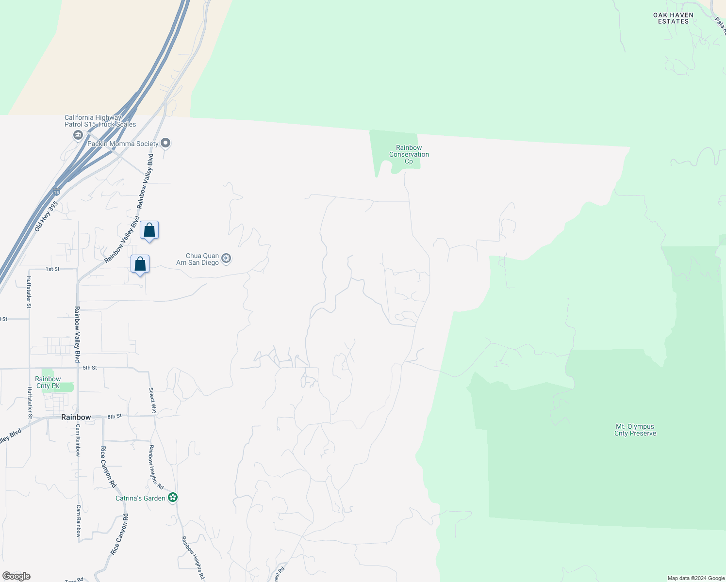 map of restaurants, bars, coffee shops, grocery stores, and more near Rainbow Peaks Trail in Rainbow