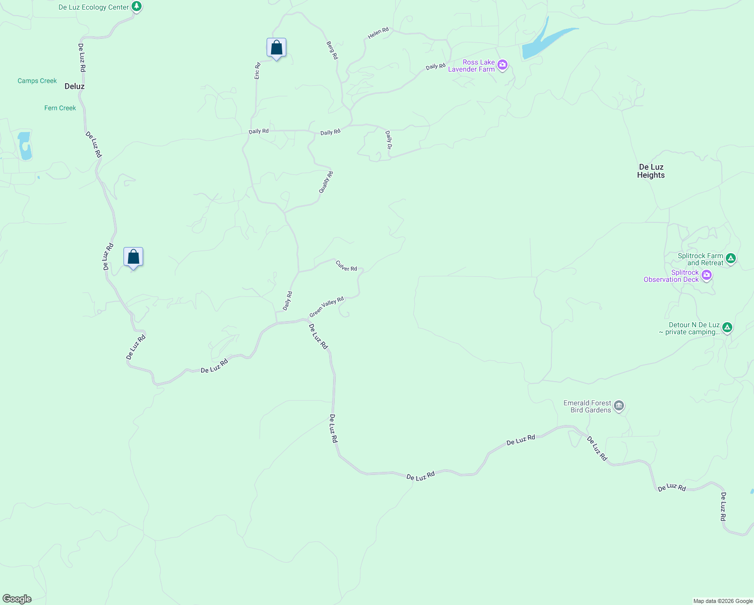 map of restaurants, bars, coffee shops, grocery stores, and more near 2339 Green Valley Road in Fallbrook