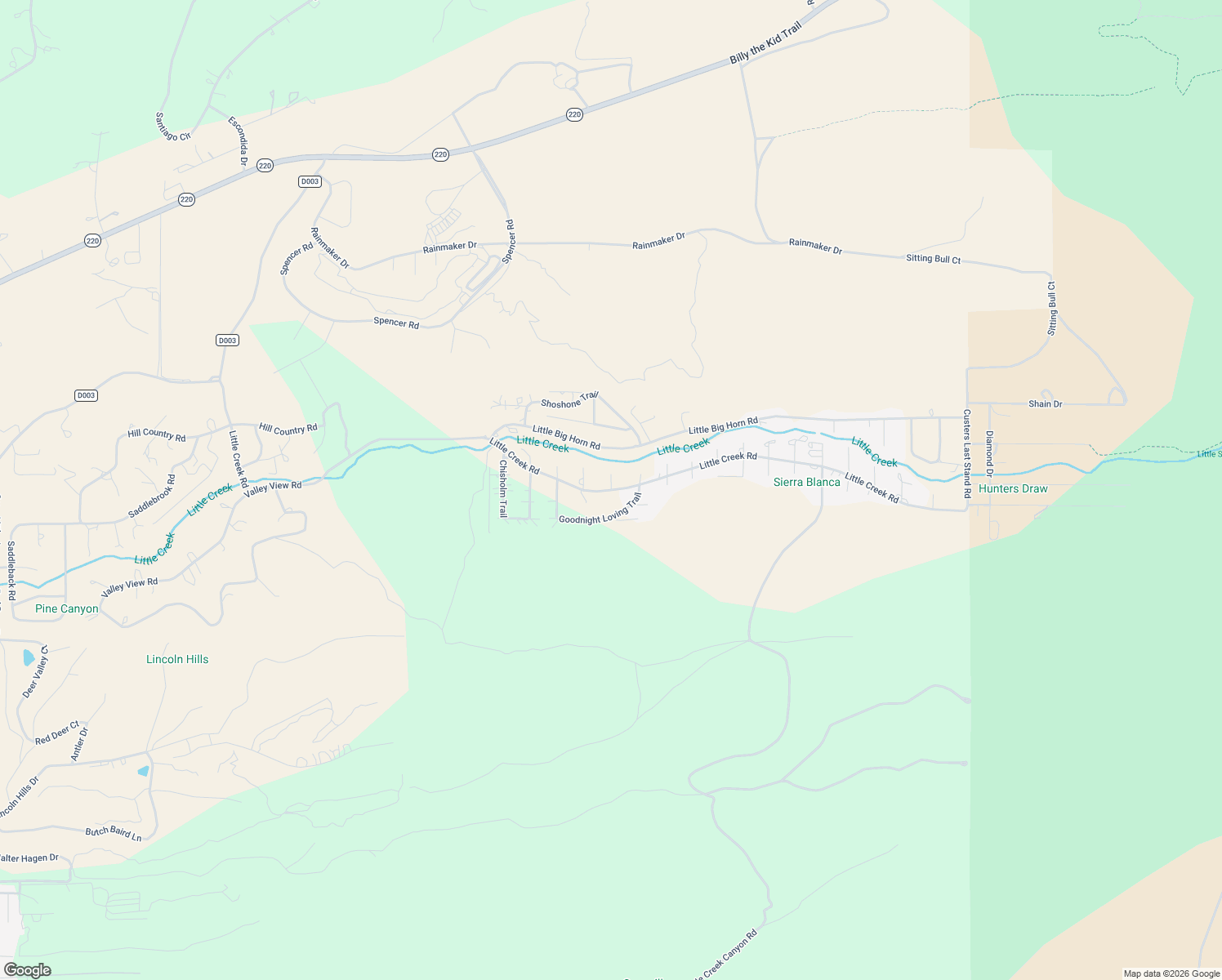 map of restaurants, bars, coffee shops, grocery stores, and more near Little Creek Rd in Lincoln