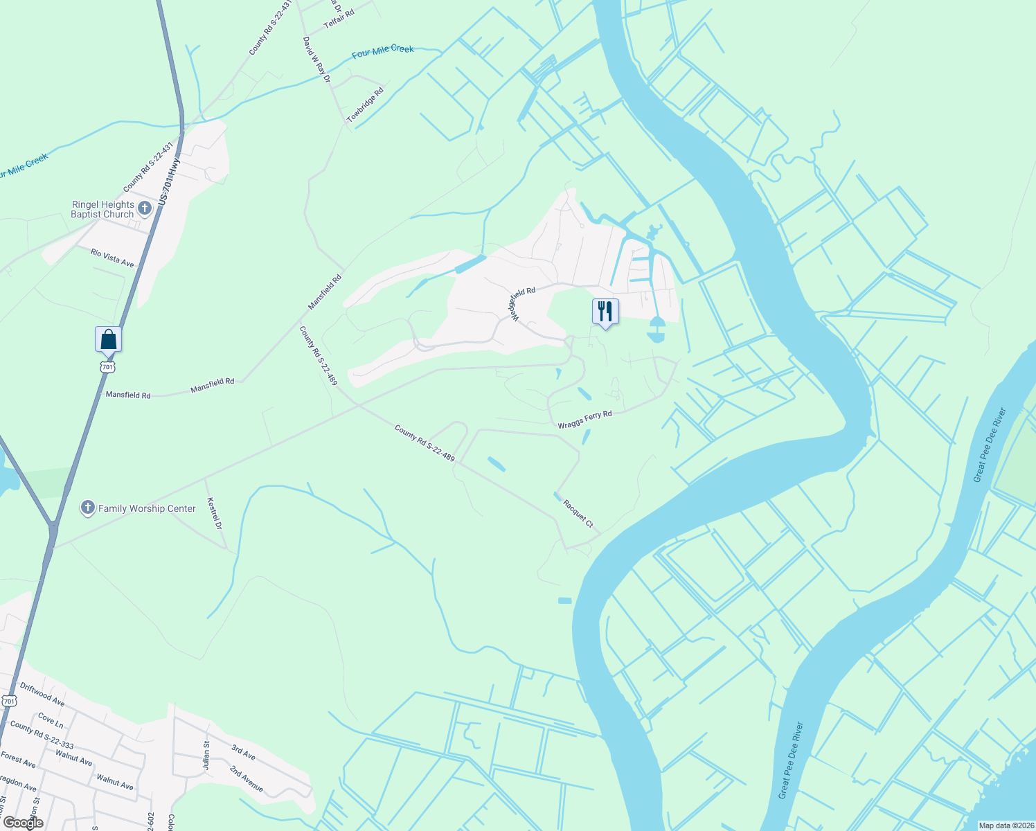 map of restaurants, bars, coffee shops, grocery stores, and more near 127 Jericho Ct in Georgetown