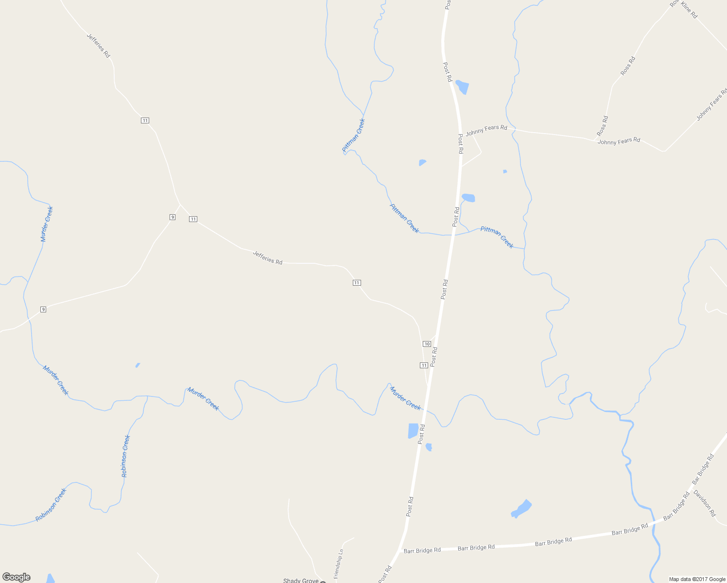 map of restaurants, bars, coffee shops, grocery stores, and more near 670 Jefferies Road in Shady Dale