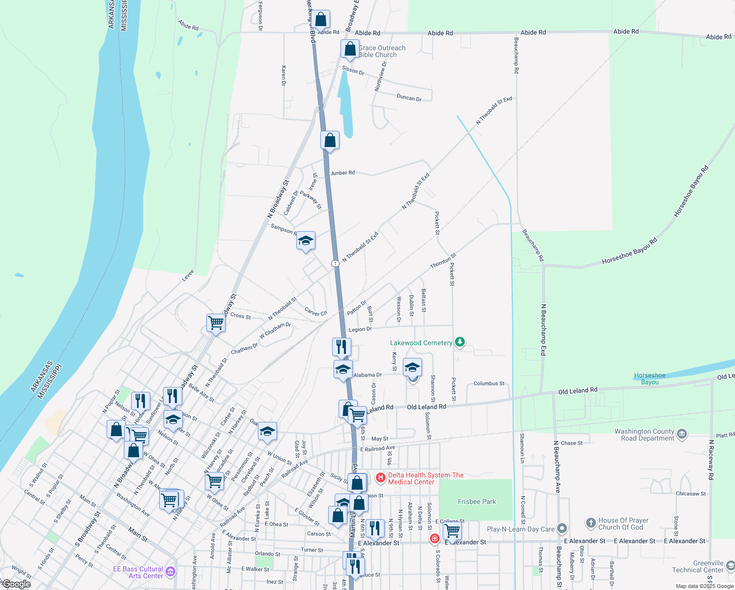 map of restaurants, bars, coffee shops, grocery stores, and more near 994 Patton Dr in Greenville