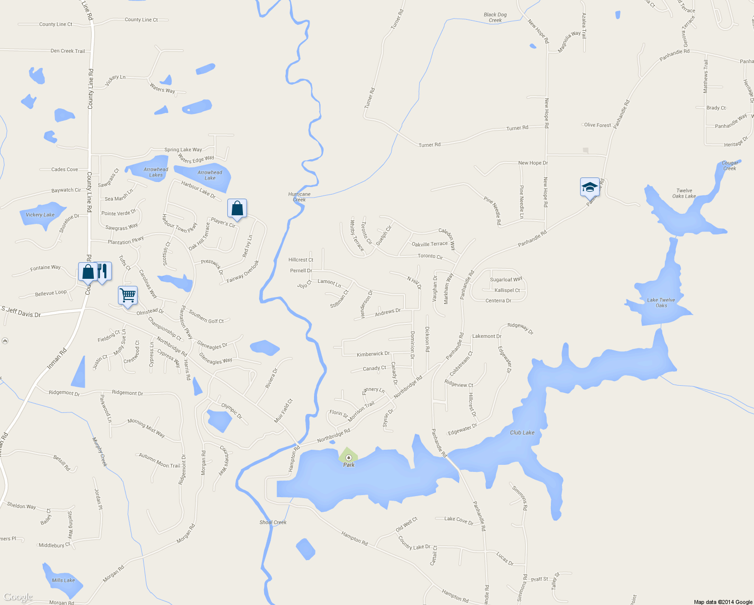 map of restaurants, bars, coffee shops, grocery stores, and more near 13347 Henderson Court in Hampton