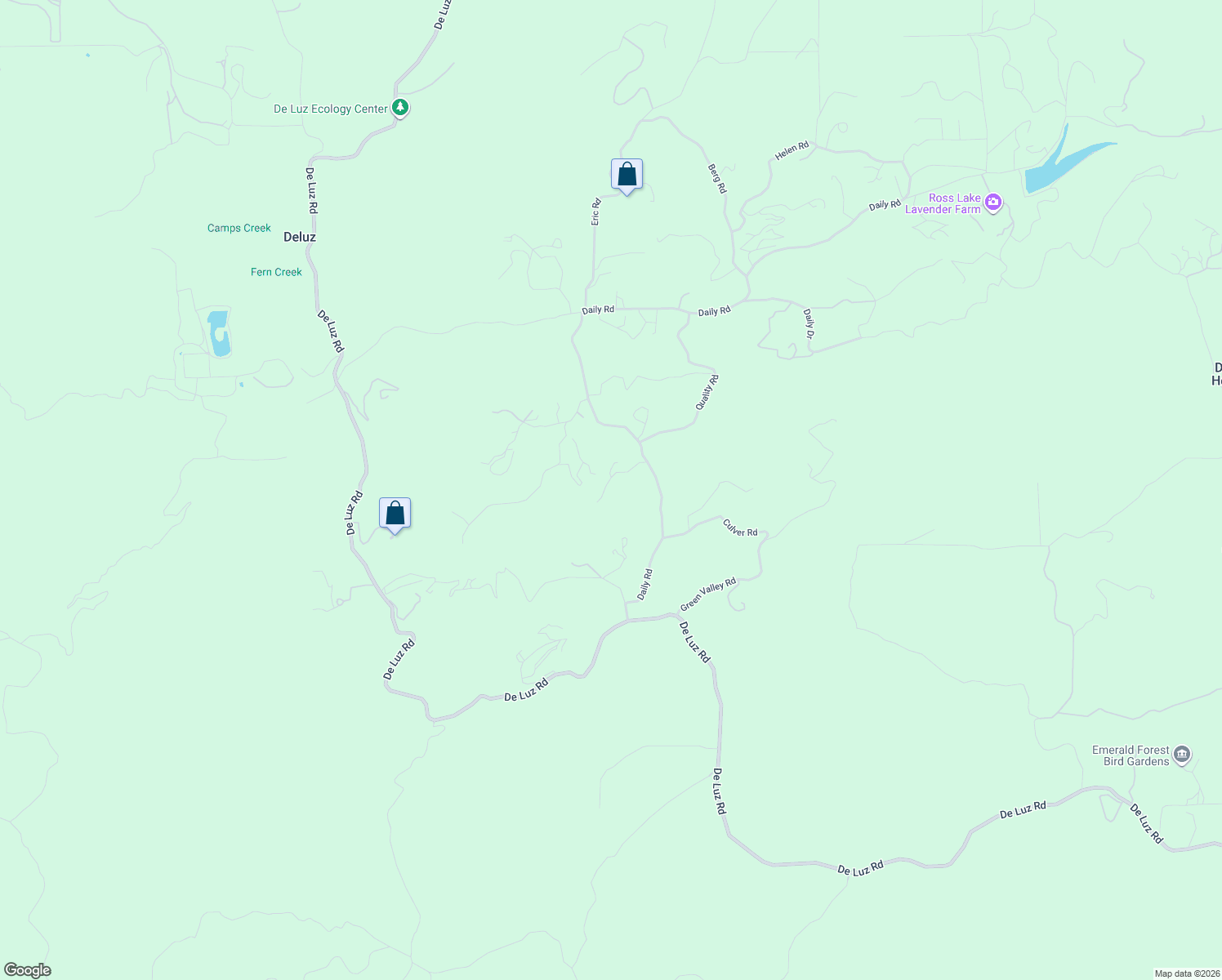 map of restaurants, bars, coffee shops, grocery stores, and more near 39182 Daily Road in Fallbrook