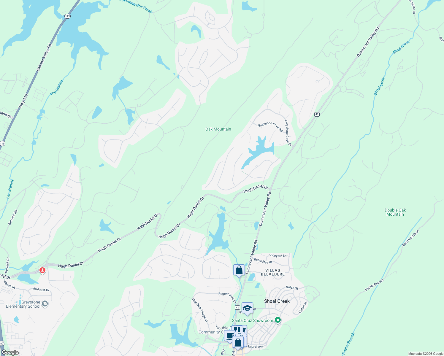 map of restaurants, bars, coffee shops, grocery stores, and more near 427 North Lake Road in Birmingham