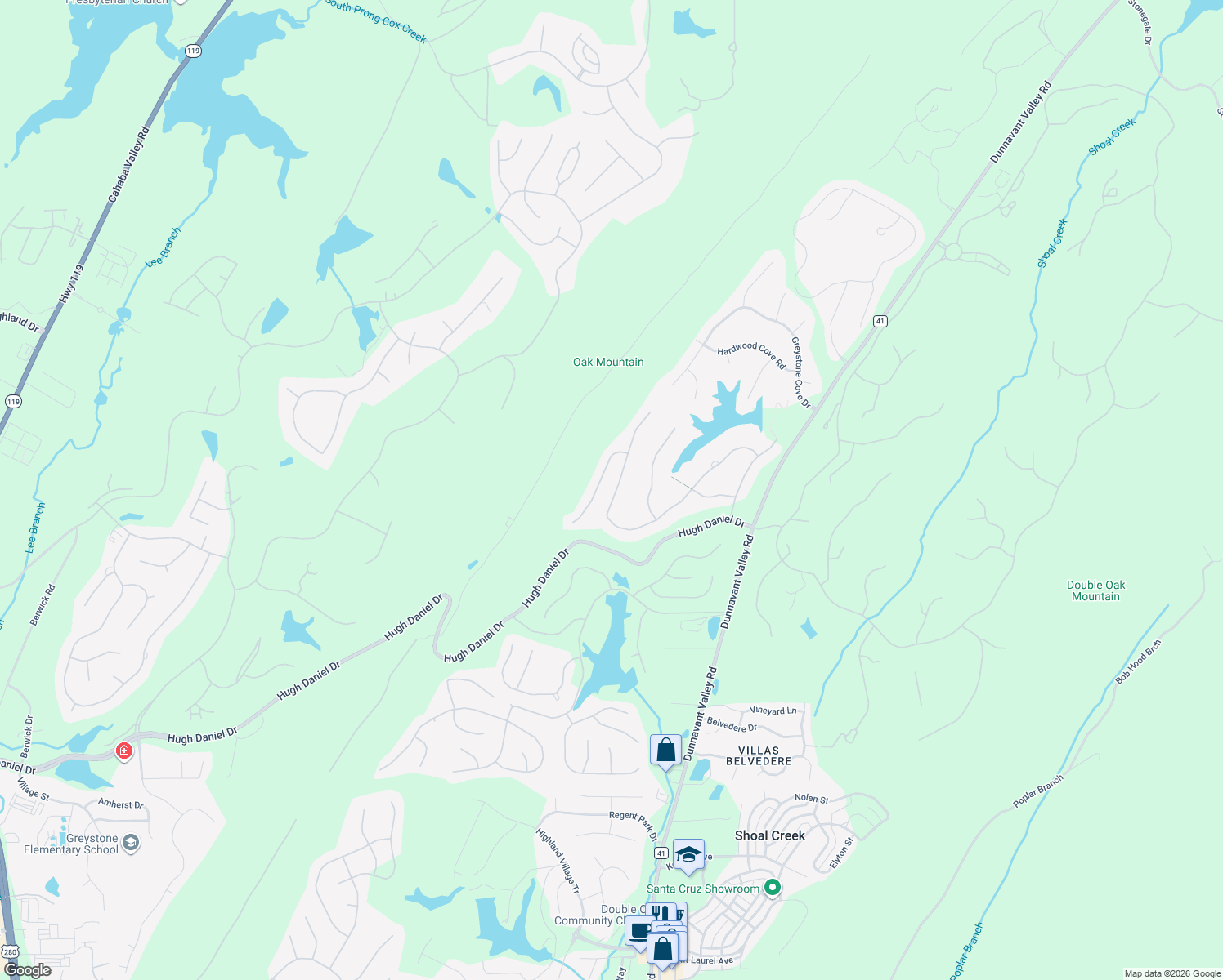 map of restaurants, bars, coffee shops, grocery stores, and more near 427 North Lake Road in Birmingham