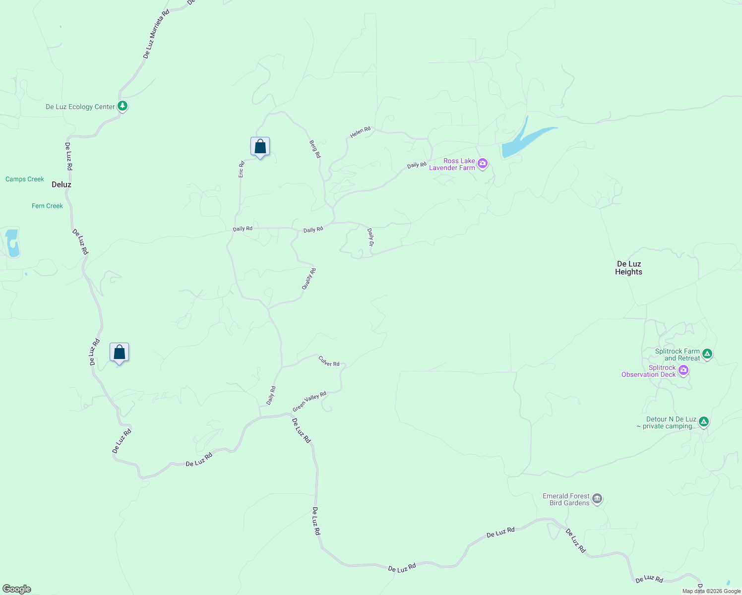 map of restaurants, bars, coffee shops, grocery stores, and more near 2364 Green Valley Road in Fallbrook
