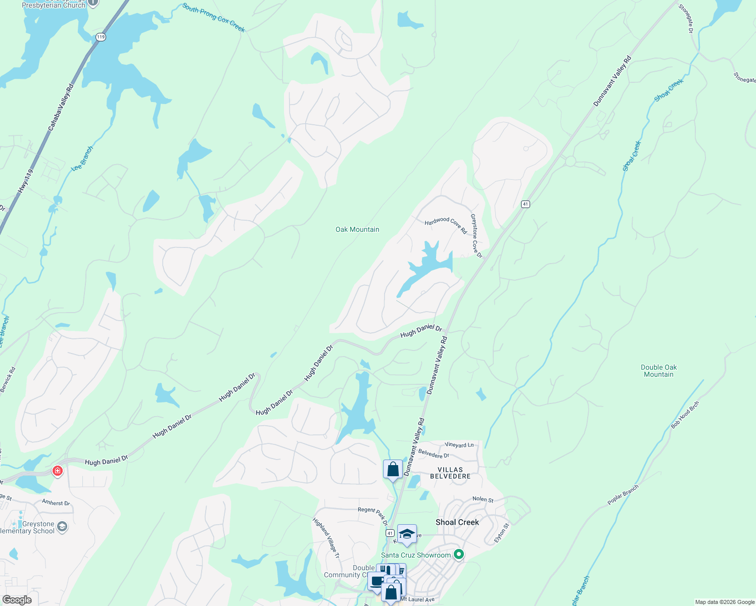 map of restaurants, bars, coffee shops, grocery stores, and more near 518 North Lake Cove in Birmingham