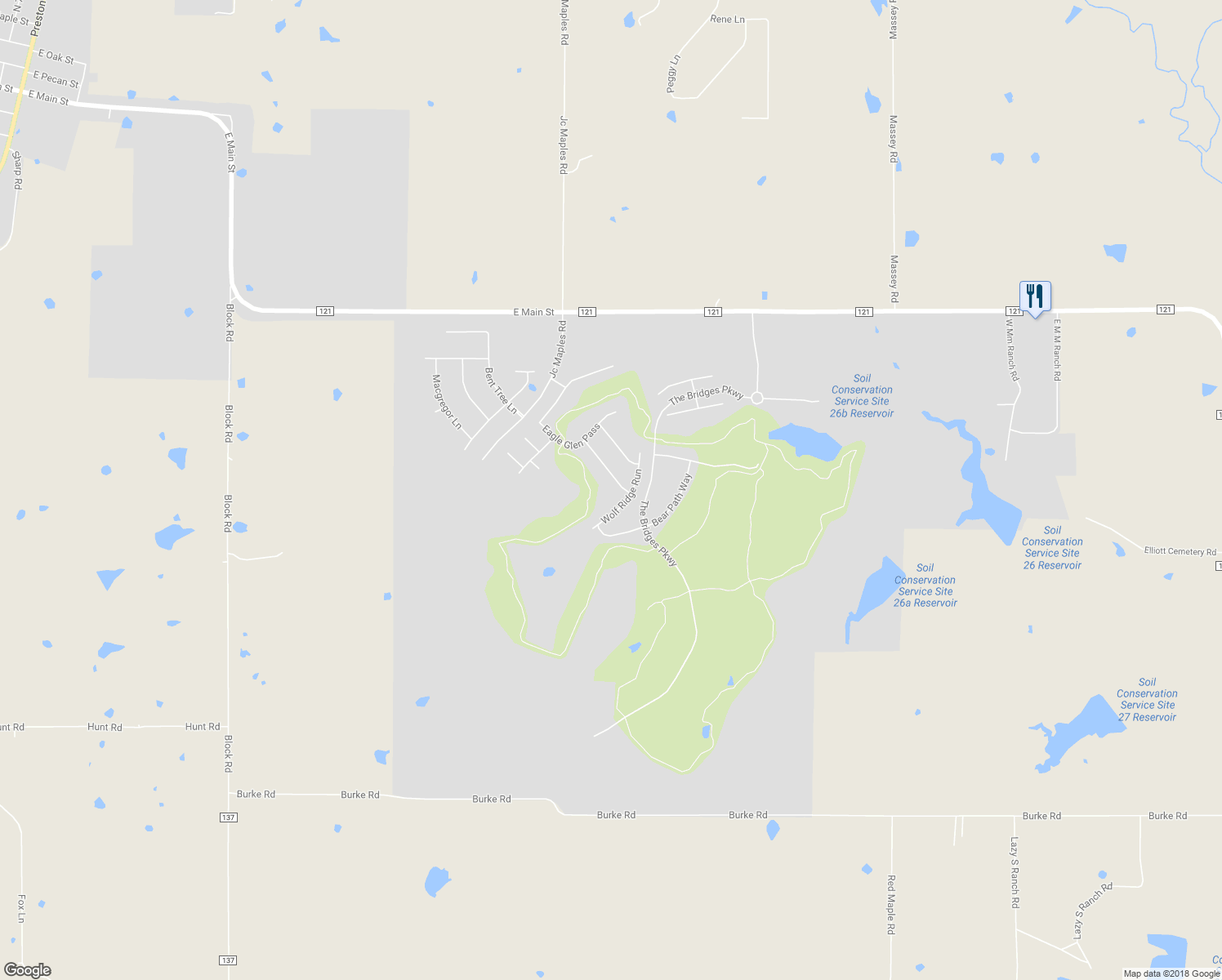 map of restaurants, bars, coffee shops, grocery stores, and more near 1833 Turtle Creek Lane in Gunter