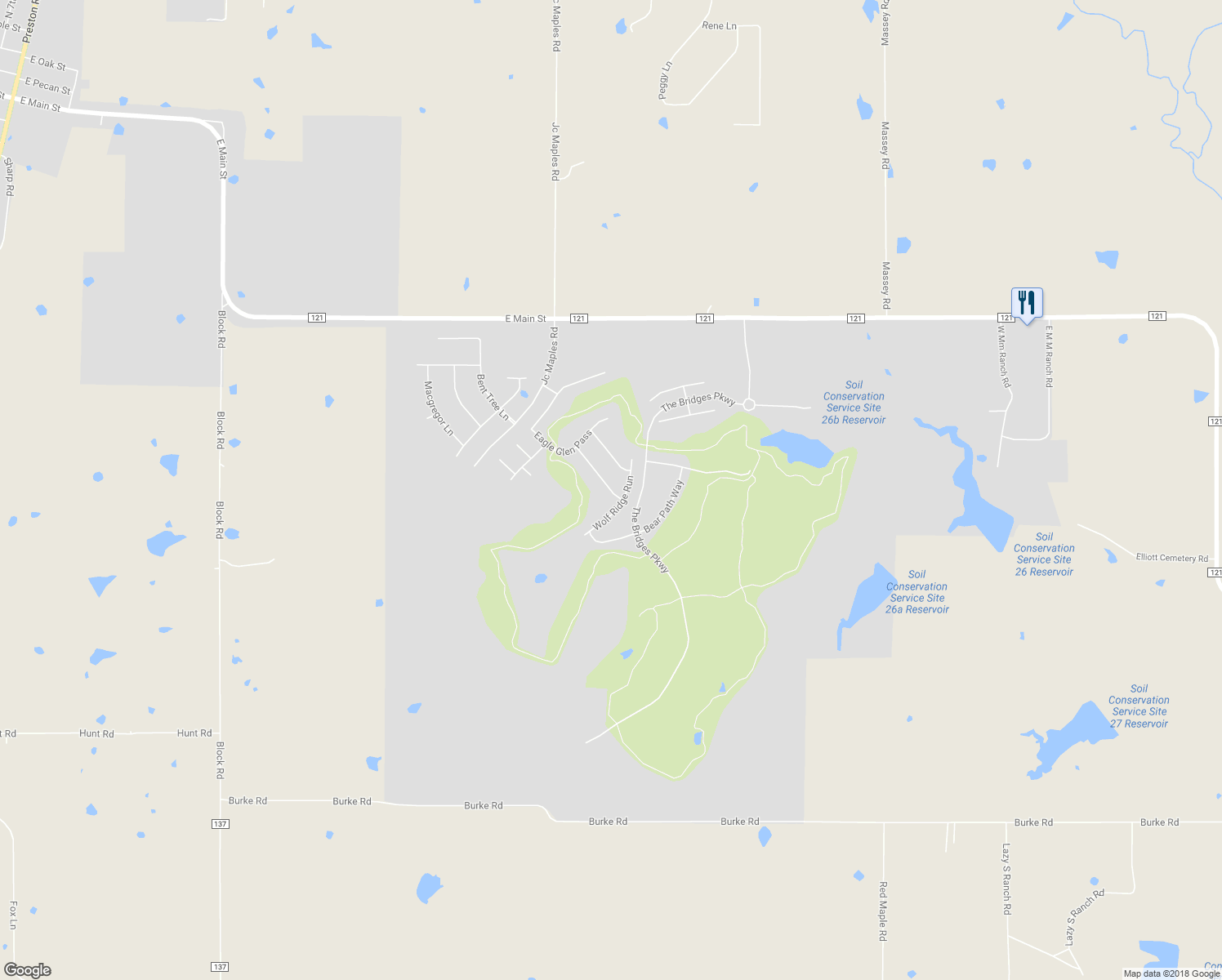 map of restaurants, bars, coffee shops, grocery stores, and more near 1841 Turtle Creek Lane in Gunter