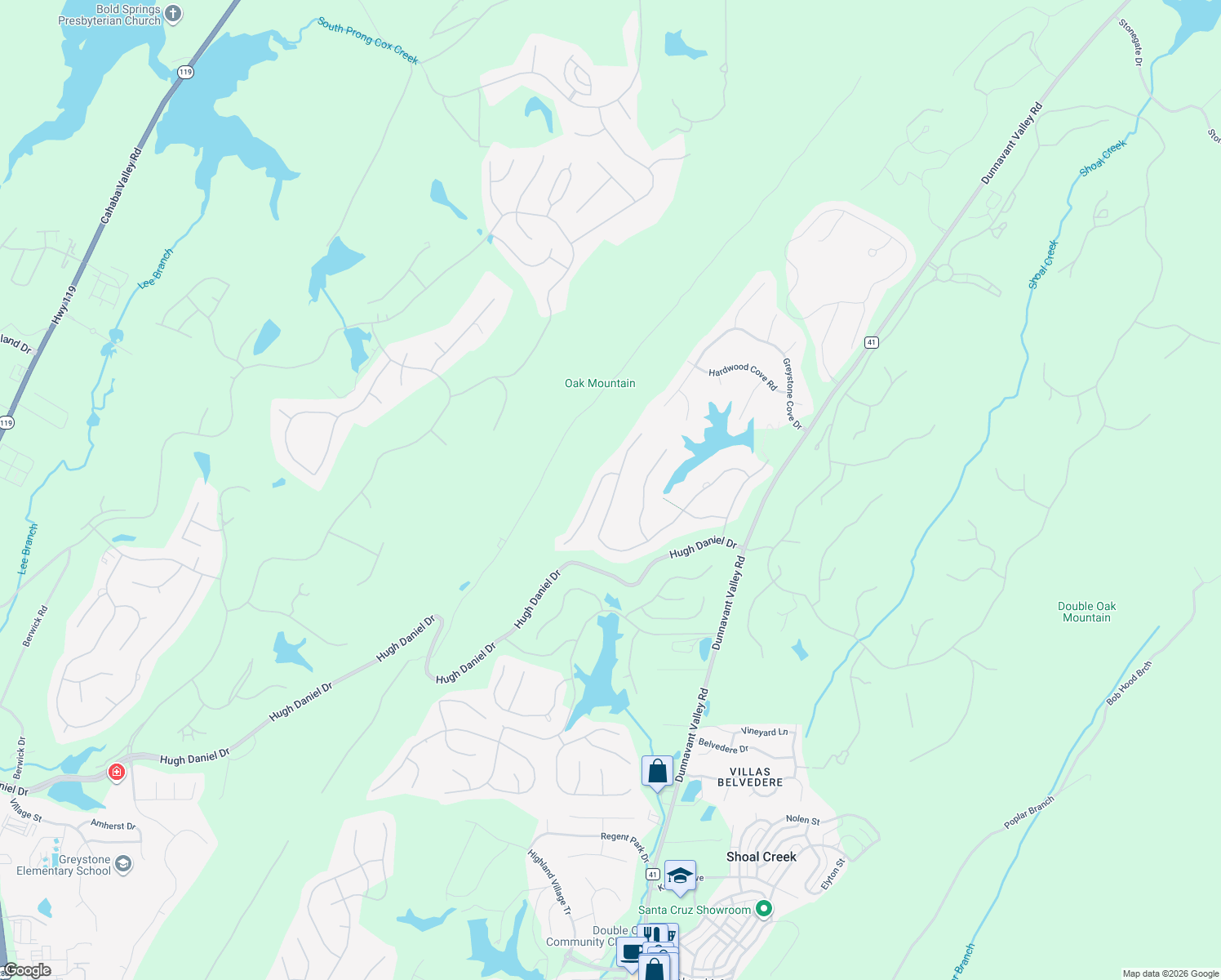 map of restaurants, bars, coffee shops, grocery stores, and more near 427 North Lake Road in Birmingham