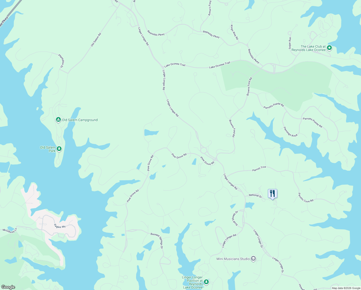 map of restaurants, bars, coffee shops, grocery stores, and more near 1100 Maple Ridge Way in Greensboro
