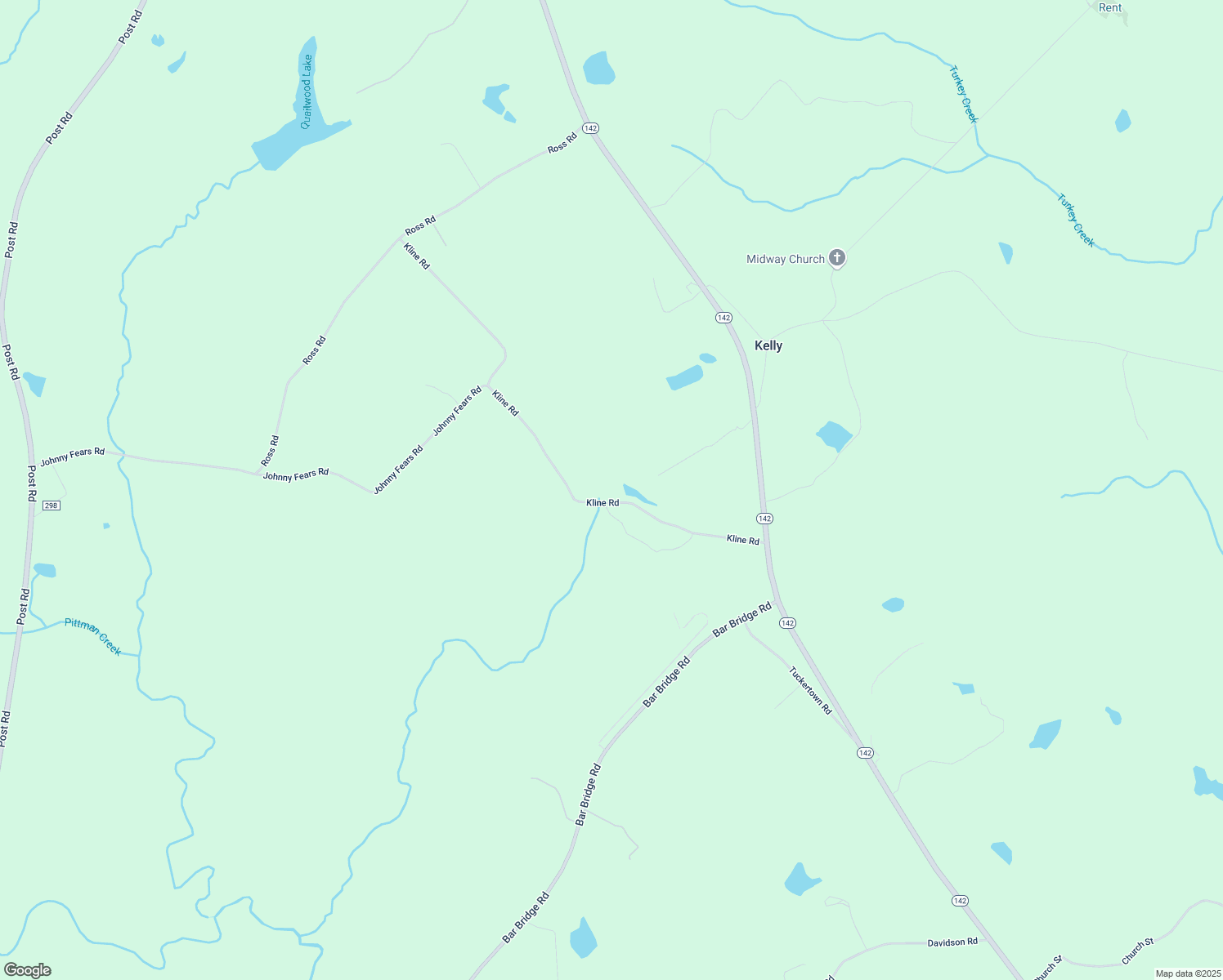 map of restaurants, bars, coffee shops, grocery stores, and more near 521 Kline Road in Shady Dale