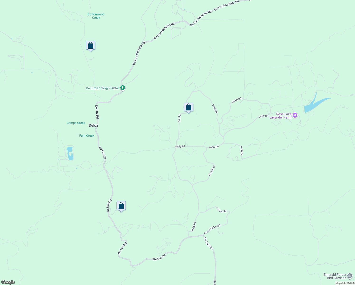map of restaurants, bars, coffee shops, grocery stores, and more near 39521 Jones Road in Fallbrook