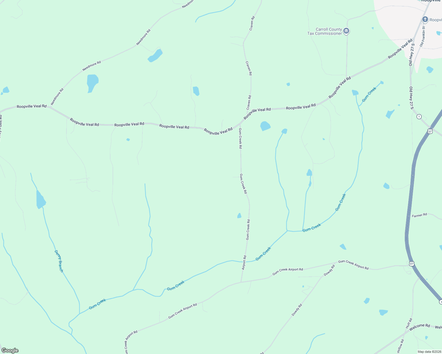 map of restaurants, bars, coffee shops, grocery stores, and more near 235 Gum Creek Road in Roopville