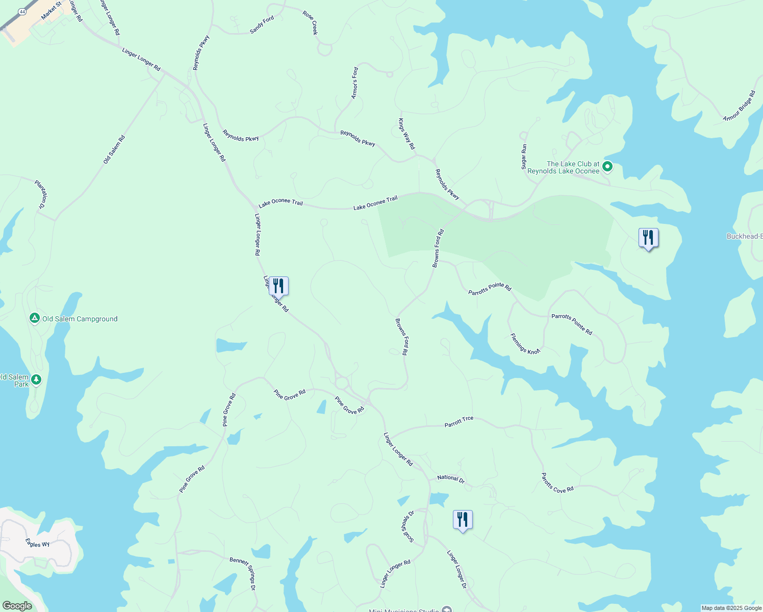 map of restaurants, bars, coffee shops, grocery stores, and more near 1010 Callahan's Ridge Road in Greensboro