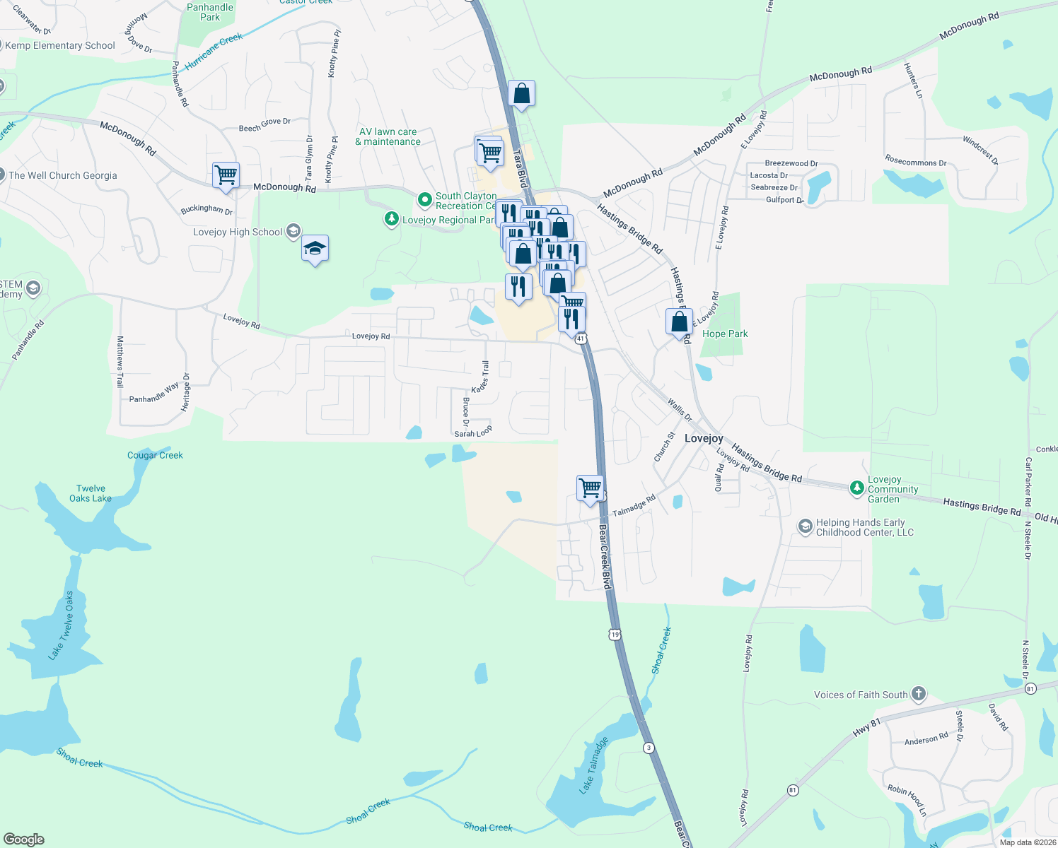 map of restaurants, bars, coffee shops, grocery stores, and more near 2031 Registry Drive in Hampton