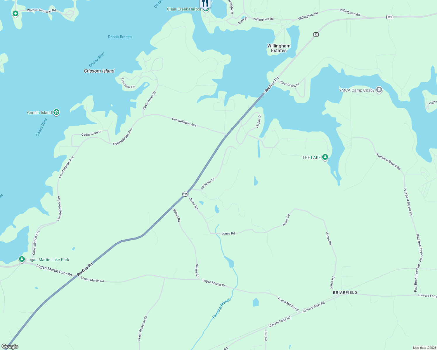 map of restaurants, bars, coffee shops, grocery stores, and more near 3200 Aquarius Drive in Alpine