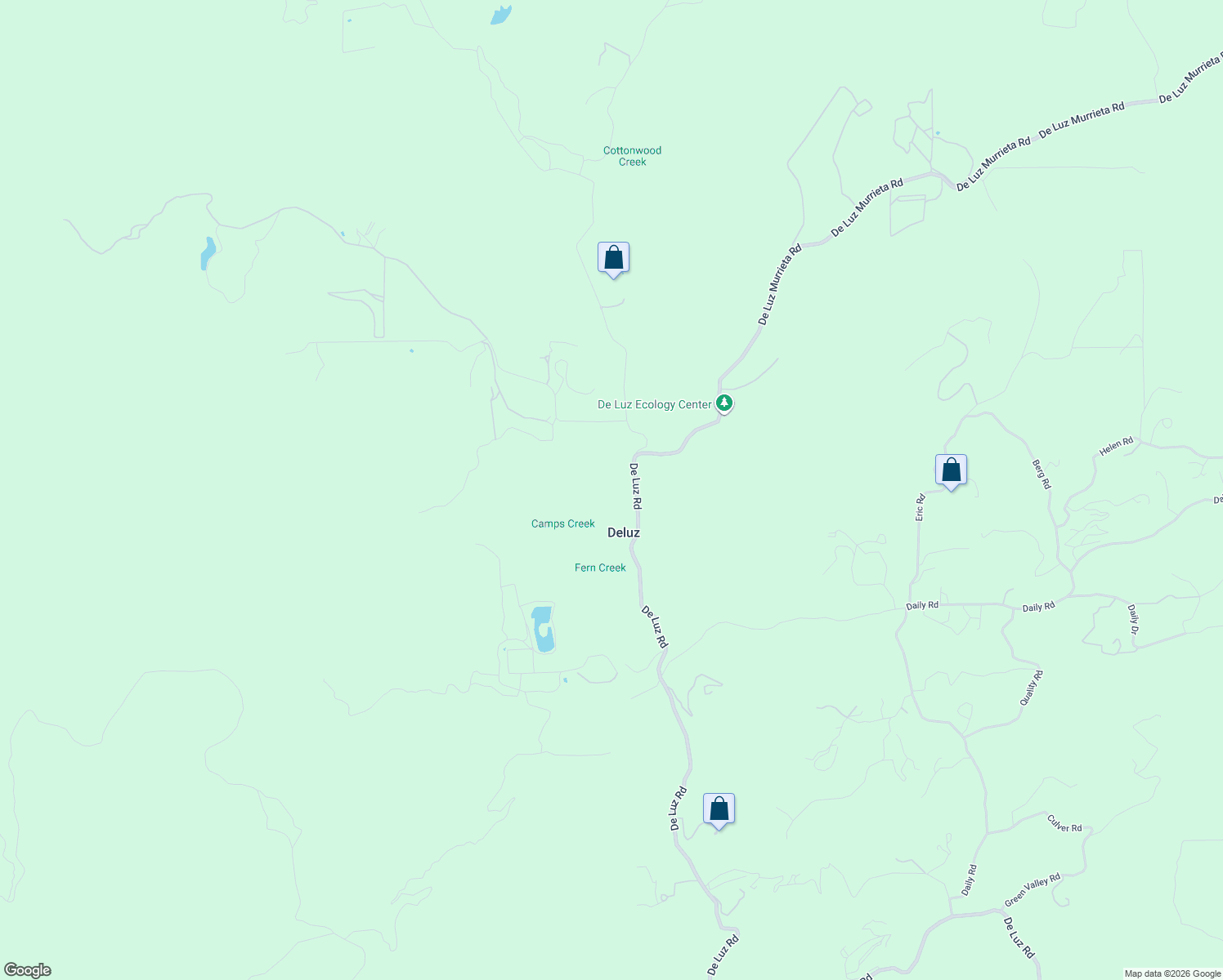 map of restaurants, bars, coffee shops, grocery stores, and more near 39775-39998 De Luz Road in Fallbrook