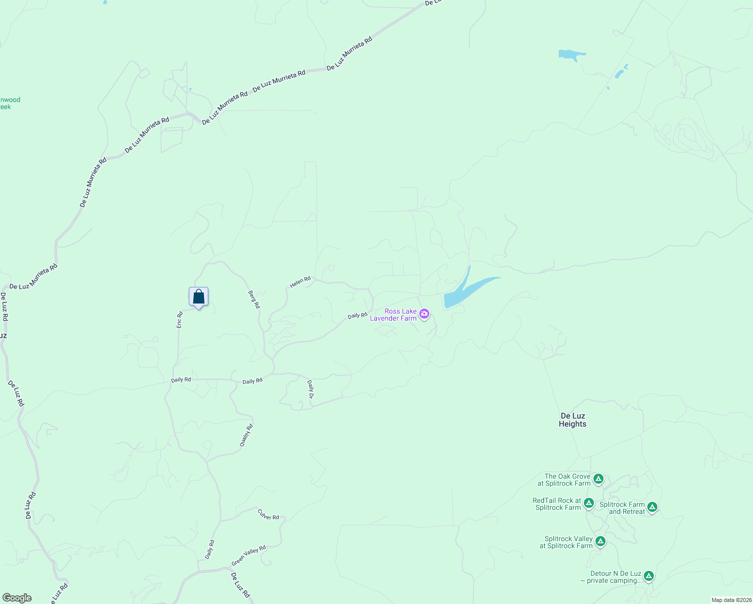 map of restaurants, bars, coffee shops, grocery stores, and more near 40007 Daily Road in Fallbrook