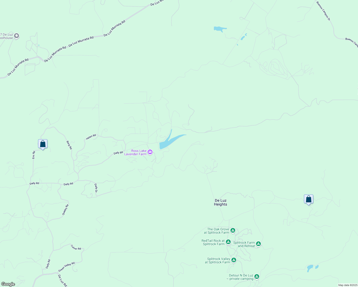 map of restaurants, bars, coffee shops, grocery stores, and more near 40057 South Shore Drive in Fallbrook
