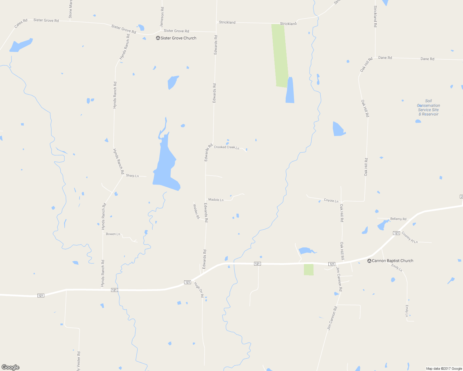 map of restaurants, bars, coffee shops, grocery stores, and more near 760 Edwards Road in Van Alstyne