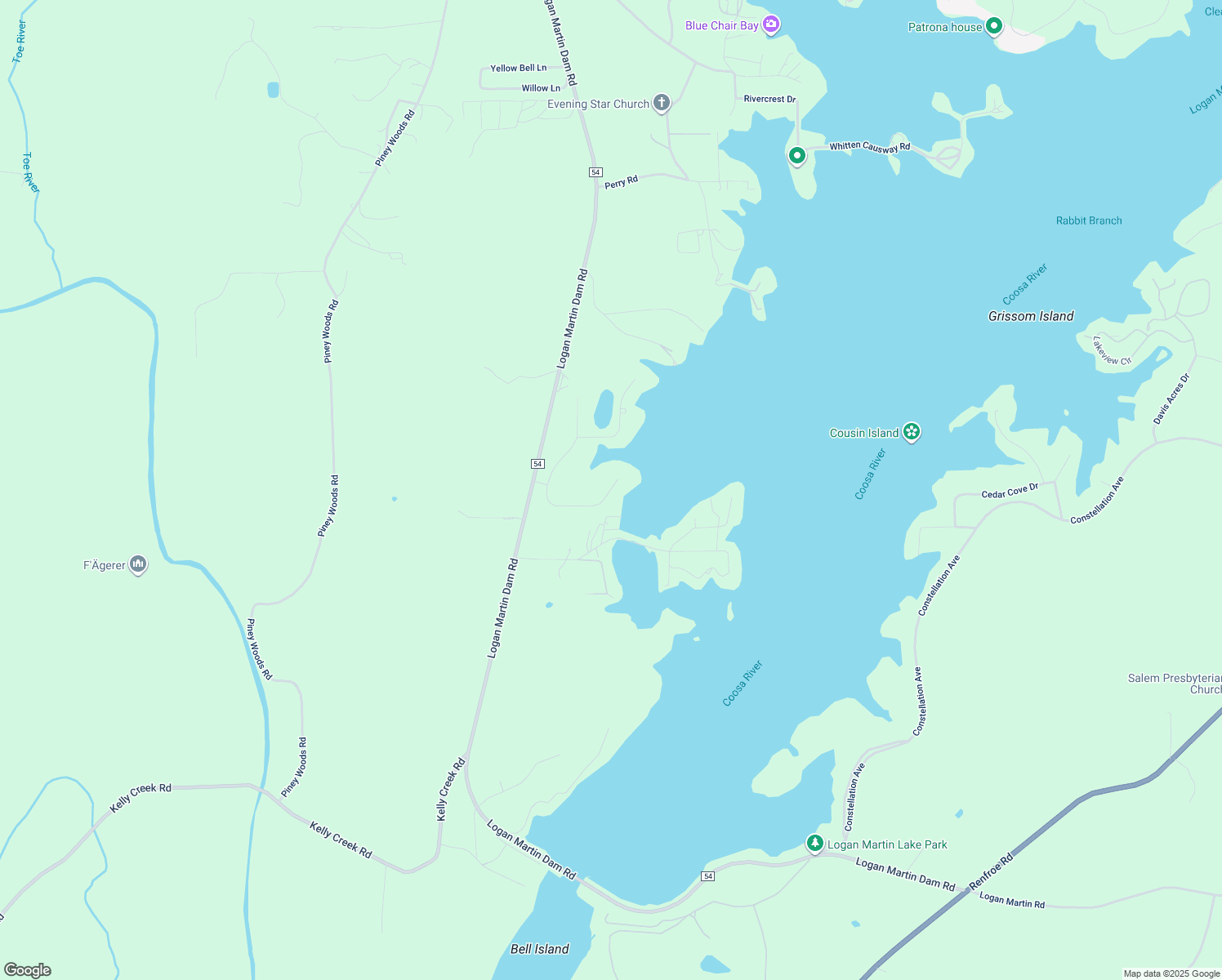 map of restaurants, bars, coffee shops, grocery stores, and more near 190 Cove Drive in Vincent