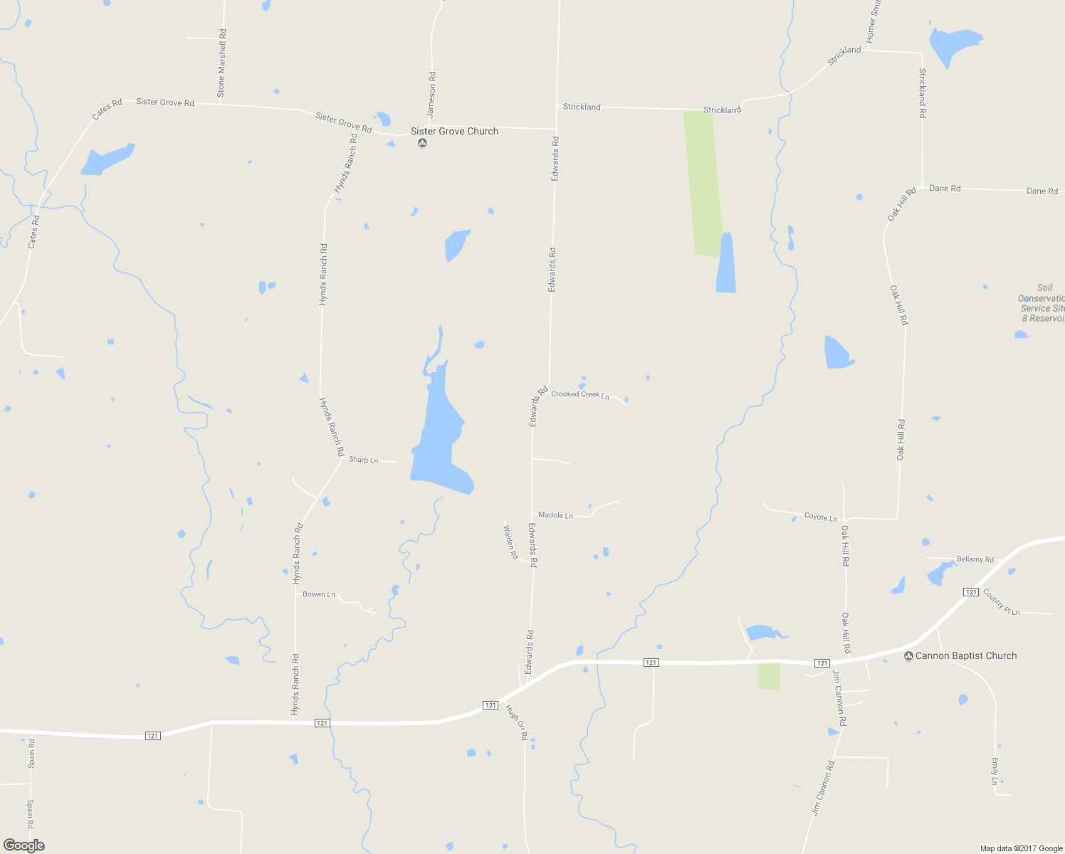 map of restaurants, bars, coffee shops, grocery stores, and more near 796 Edwards Road in Van Alstyne