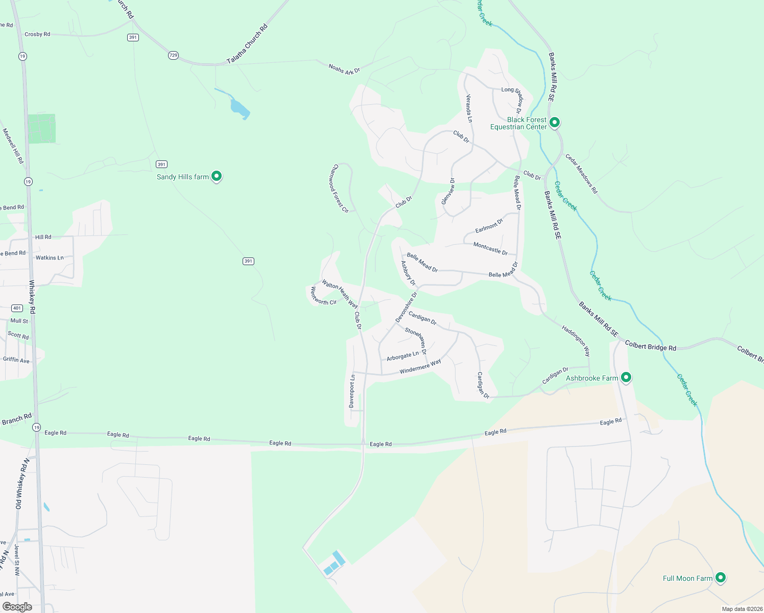 map of restaurants, bars, coffee shops, grocery stores, and more near 560 Maidstone Way in Aiken