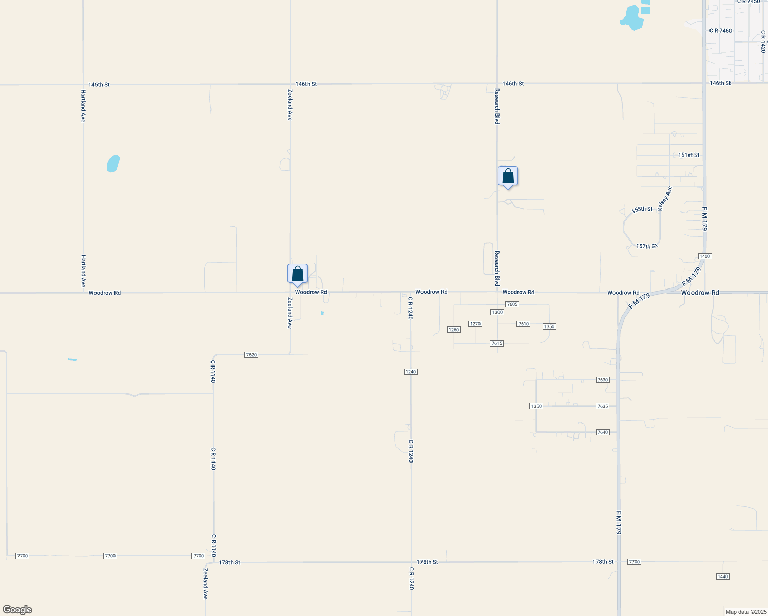 map of restaurants, bars, coffee shops, grocery stores, and more near 9925 Woodrow Road in Ropesville