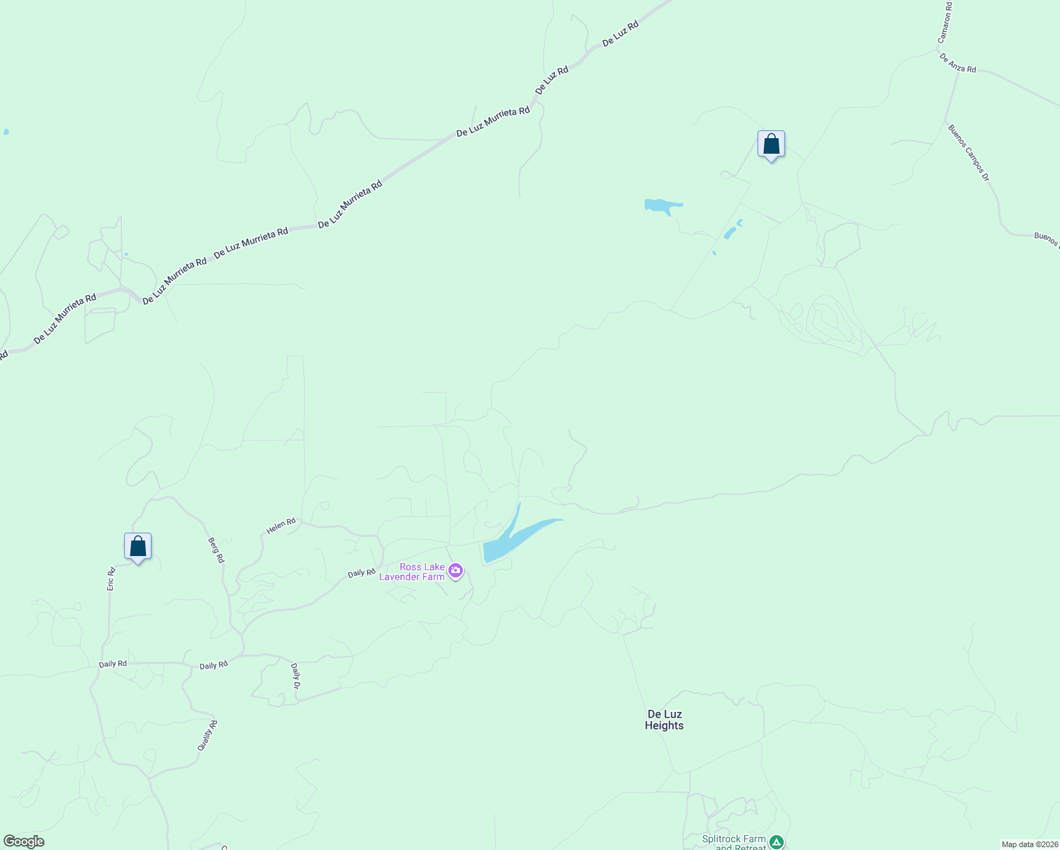 map of restaurants, bars, coffee shops, grocery stores, and more near 40327 Daily Road in Fallbrook