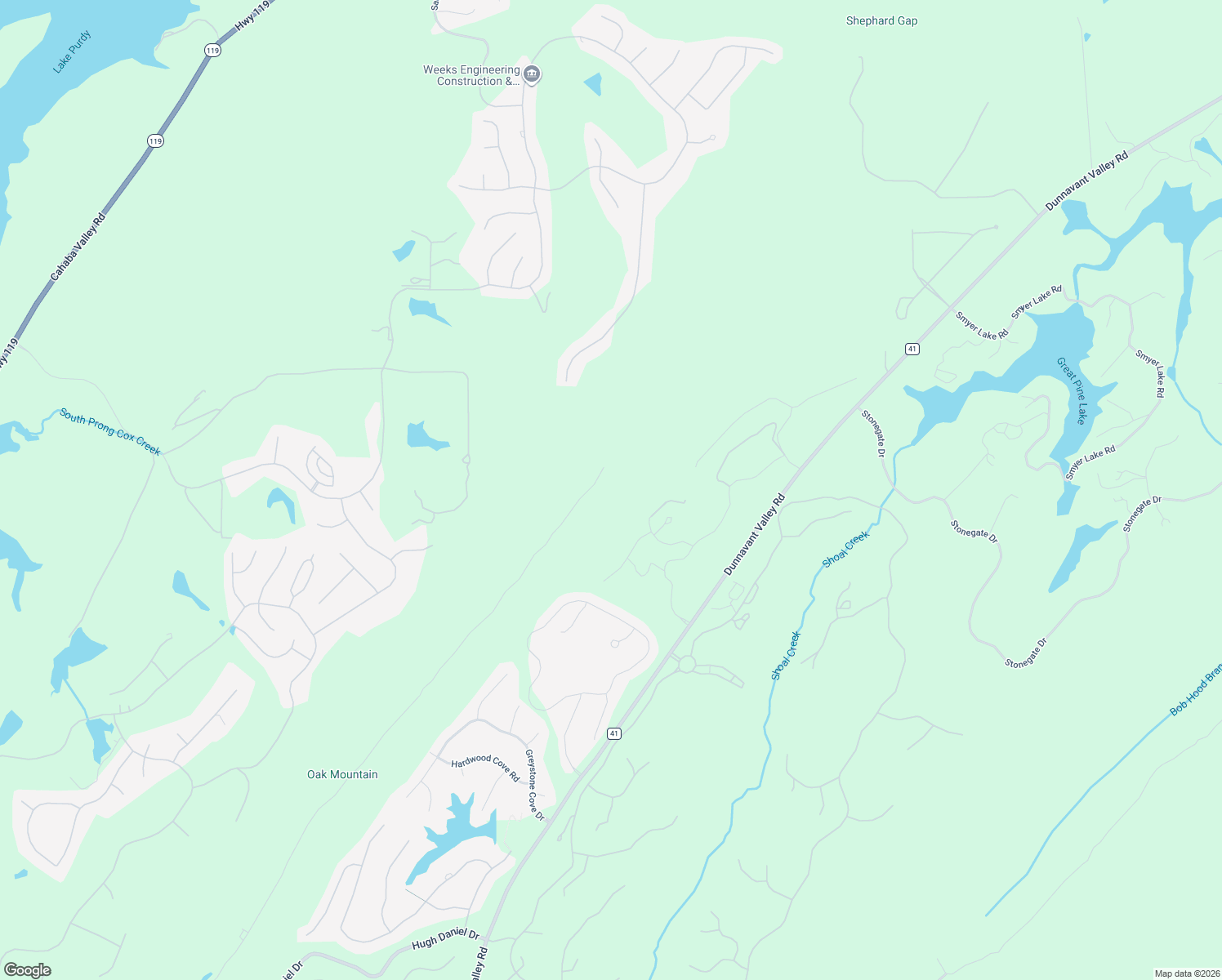 map of restaurants, bars, coffee shops, grocery stores, and more near 1338 Greystone Crest in Birmingham