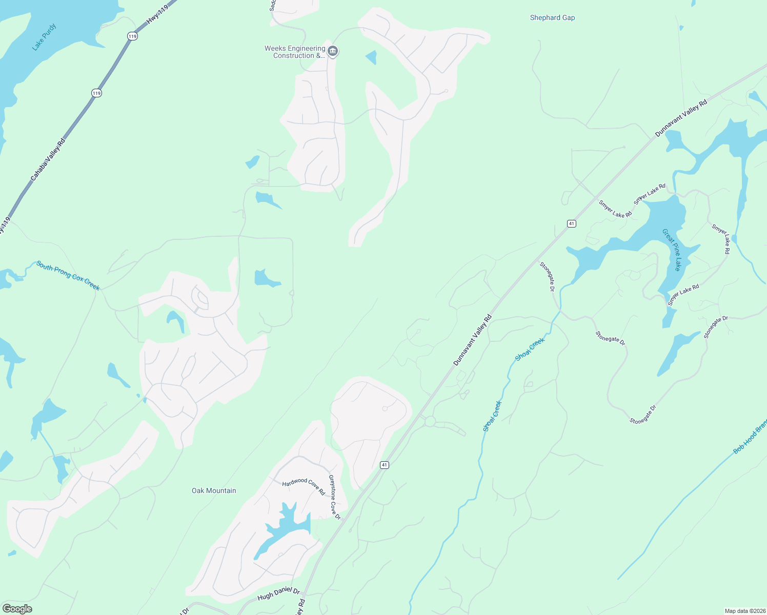 map of restaurants, bars, coffee shops, grocery stores, and more near 1338 Greystone Crest in Birmingham