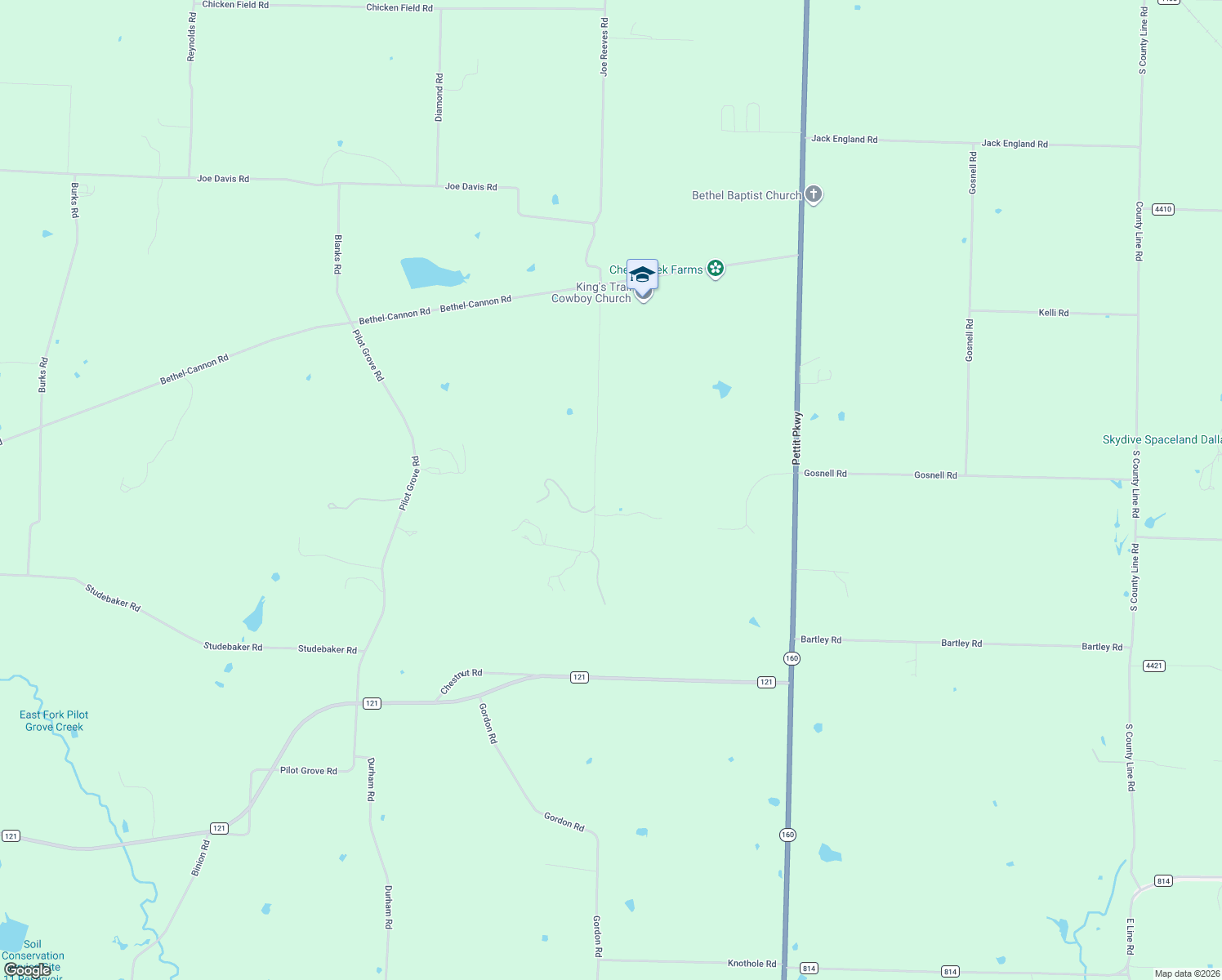 map of restaurants, bars, coffee shops, grocery stores, and more near 636 Possom Trot Hollow Rd in Whitewright