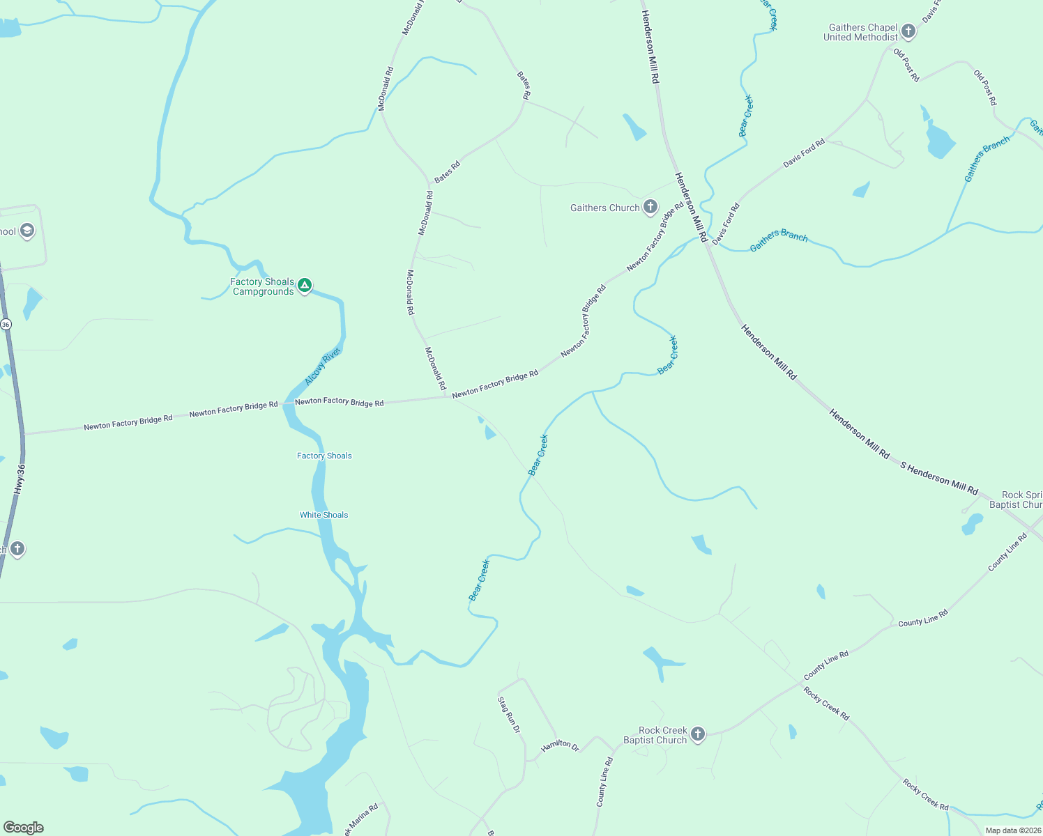 map of restaurants, bars, coffee shops, grocery stores, and more near 1301-1521 McDonald Road in Covington