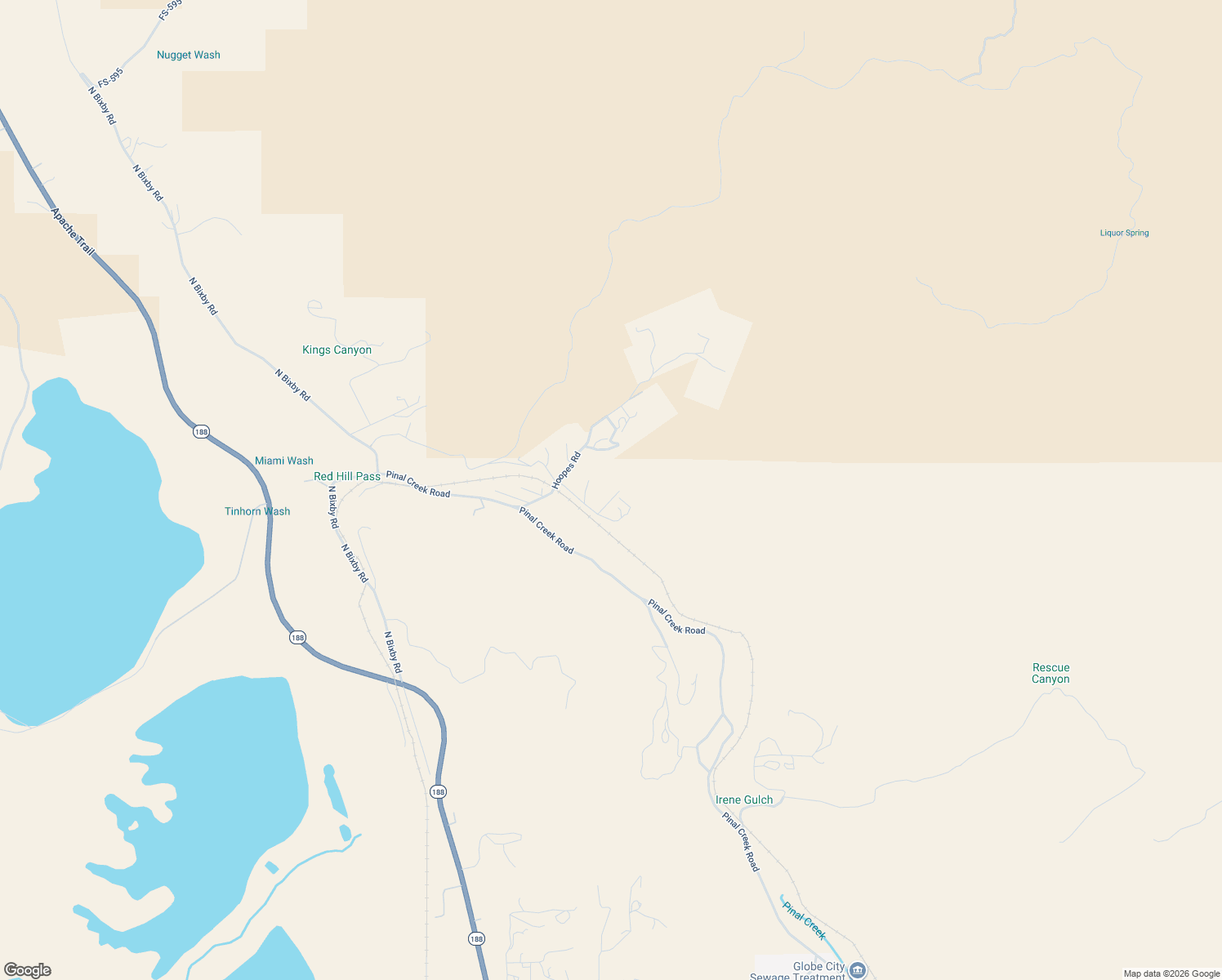 map of restaurants, bars, coffee shops, grocery stores, and more near 156 Radium Drive in Globe